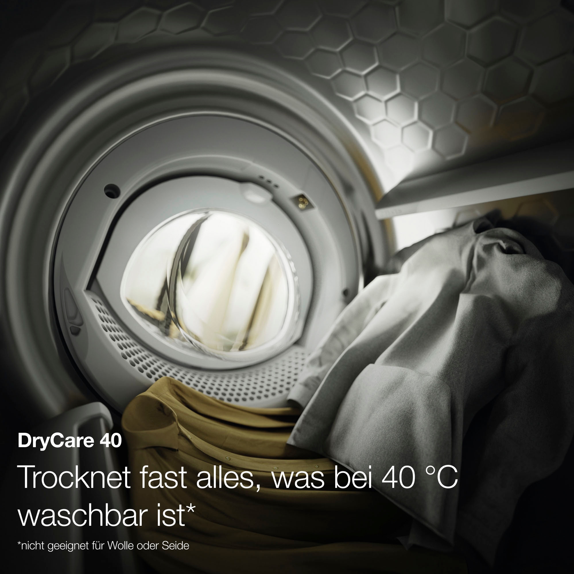 Miele Wärmepumpentrockner »TSF763WP«, 8 kg, DryCare40 trocknet fast alle Textilien die bei 40 °C waschbar sind