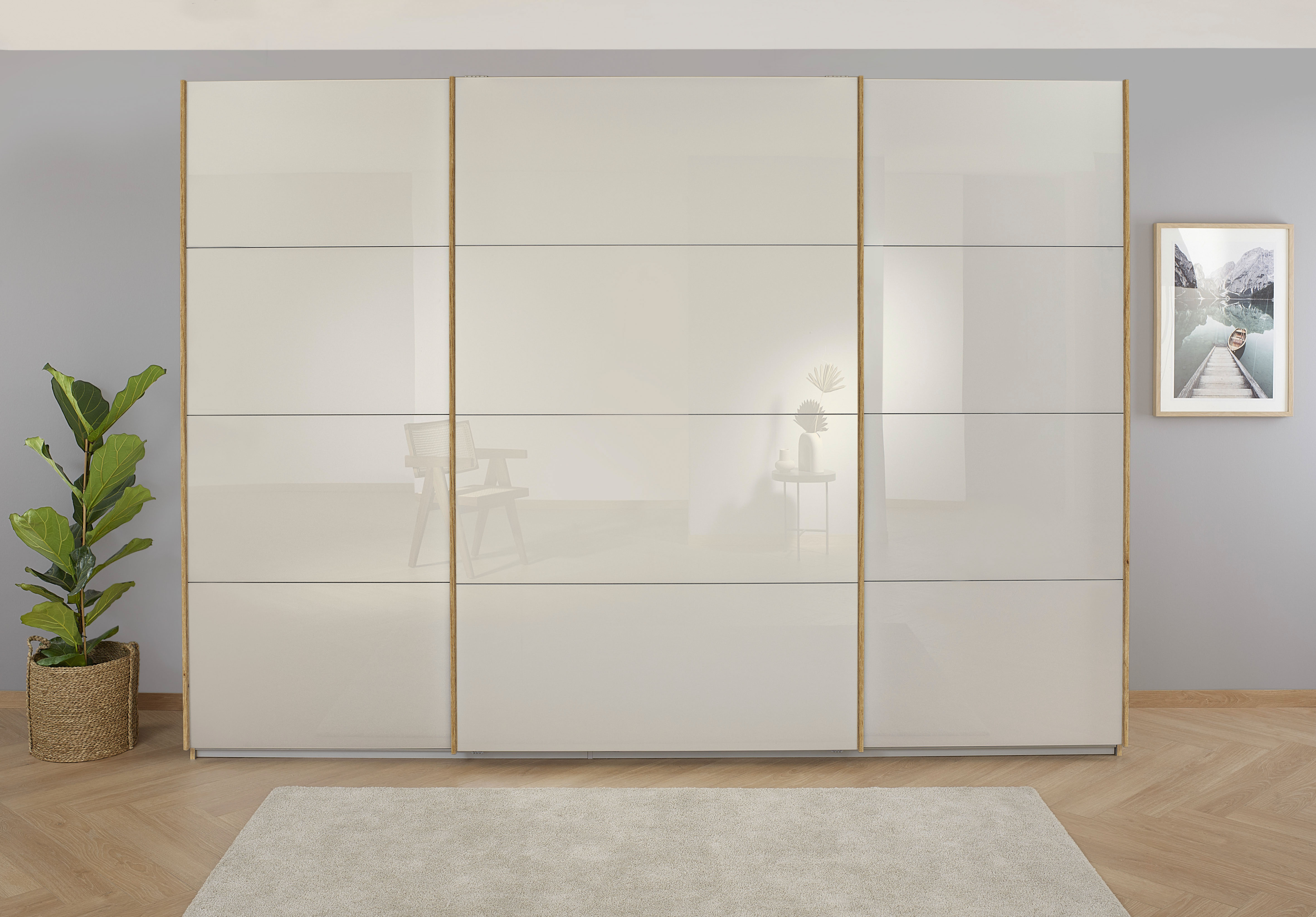 OTTO home Kleiderschrank "Mehrzweckschrank Aktenschrank Möbel Mietswohnung Schlafzimmer KOLUNA" 3 Ausstattungen BASIC/CLASSIC/PREMIUM (inkl. SOFT-CLOSE-FUNKTION), Breiten 203/271/315/360 cm Höhen 210/229 Glas-Front MADE IN GERMANY