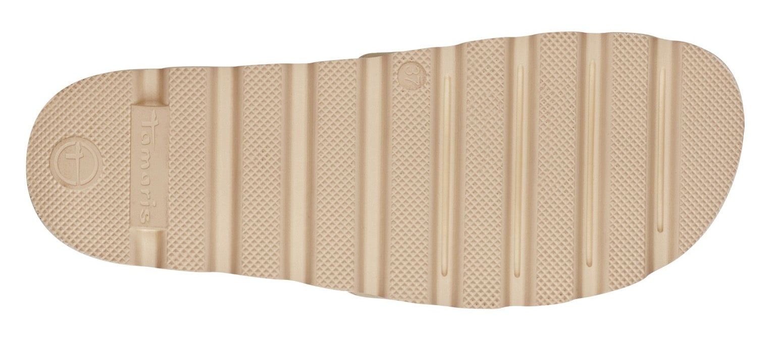 Tamaris Pantolette, Plateau, Sommerschuh mit großer Zierschnalle