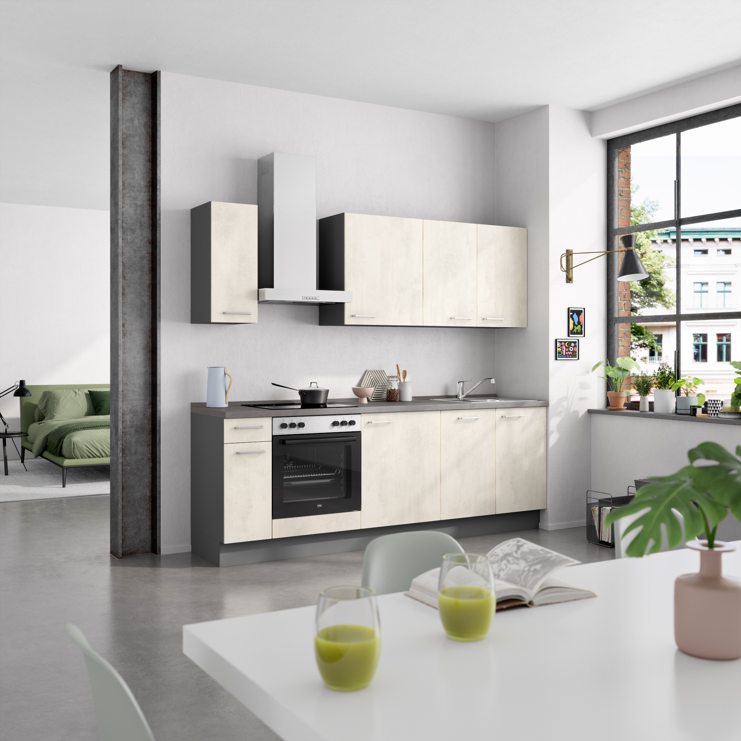 nobilia® Küchenzeile »"Riva I"«, vormontiert, Ausrichtung wählbar, Breite 240 cm, wahlw. mit E-Geräten