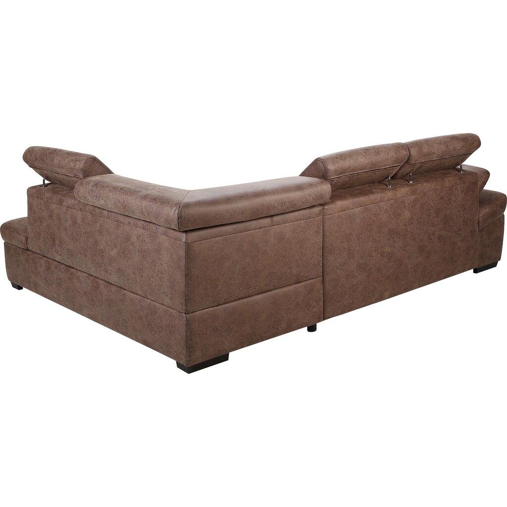 exxpo - sofa fashion Ecksofa, inklusive Kopfteil- und Armteilverstellung, wahlweise mit Bettfunktion und Bettkasten