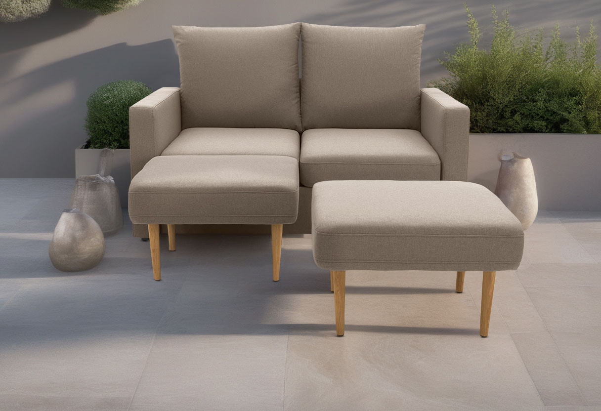 DOMO collection "Slunce, Outdoor-Raumwunder" 2-Sitzer inkl. 2 Hocker, Outdoor geeignet
