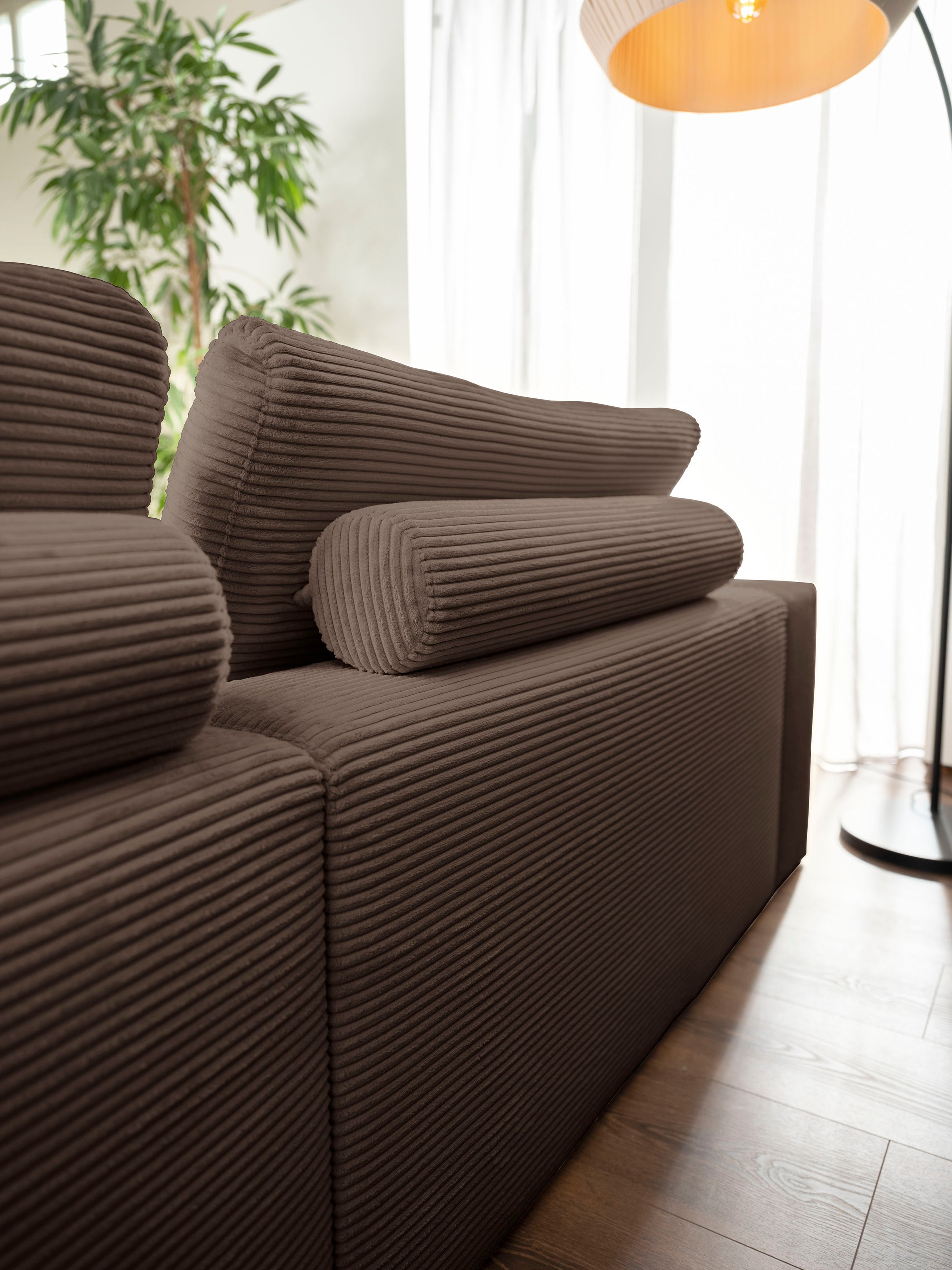 alina Ecksofa »Sandy«, mit Recamiere, in modernem Cordstoff