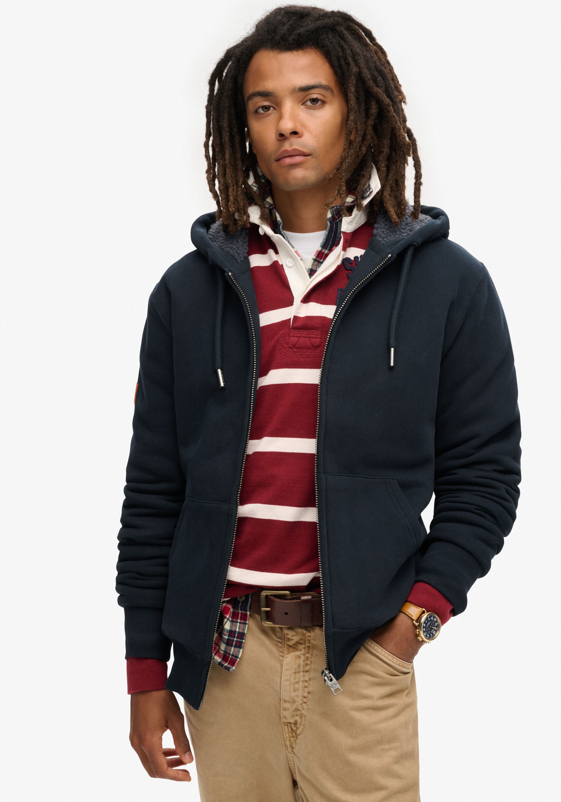 Superdry Kapuzensweatjacke "Borg Lined Ziphood"