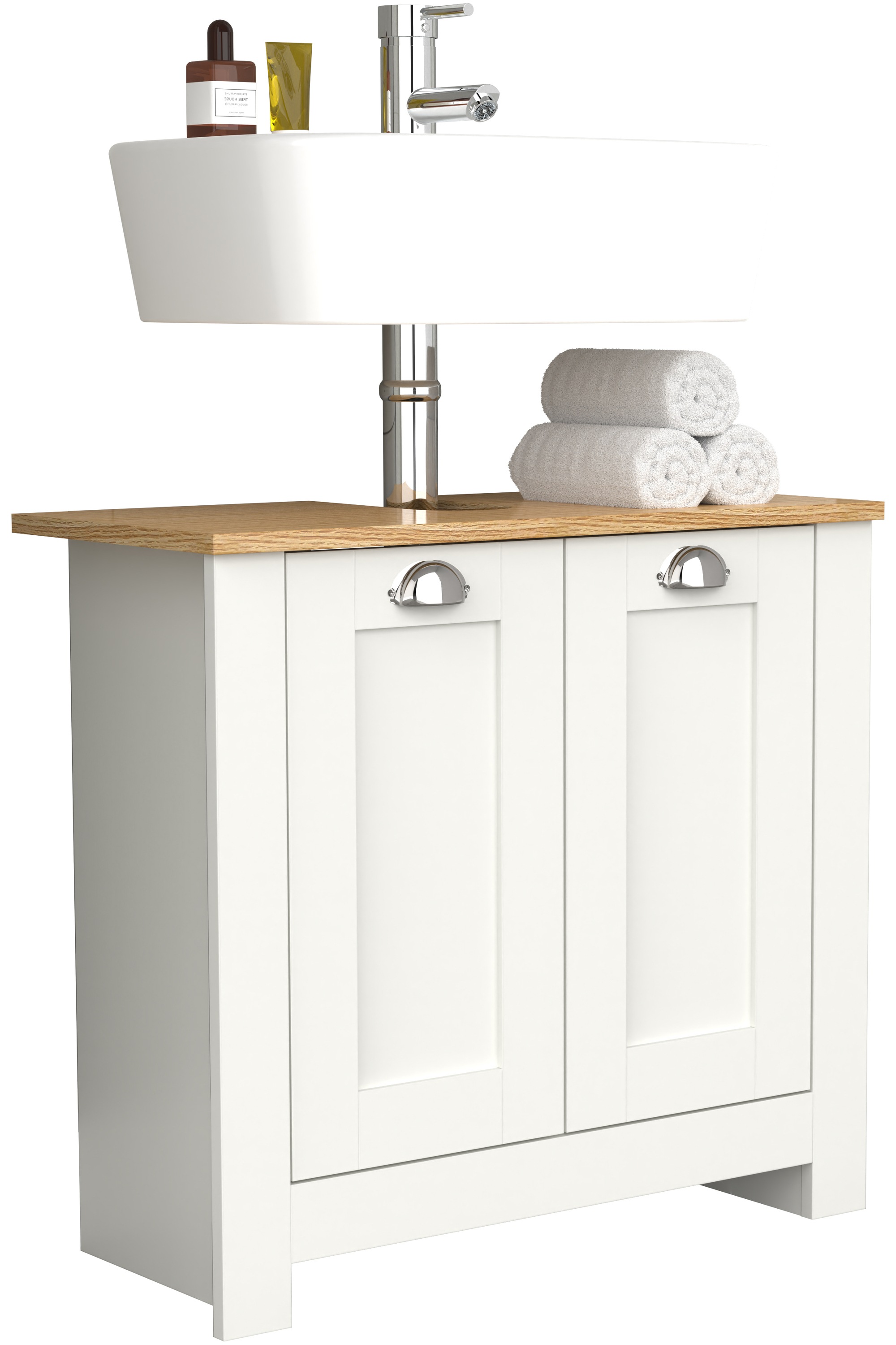 VCM Waschbeckenschrank "Holz Badmöbel Badunterschrank Schrank Balusa M" 1 S günstig online kaufen