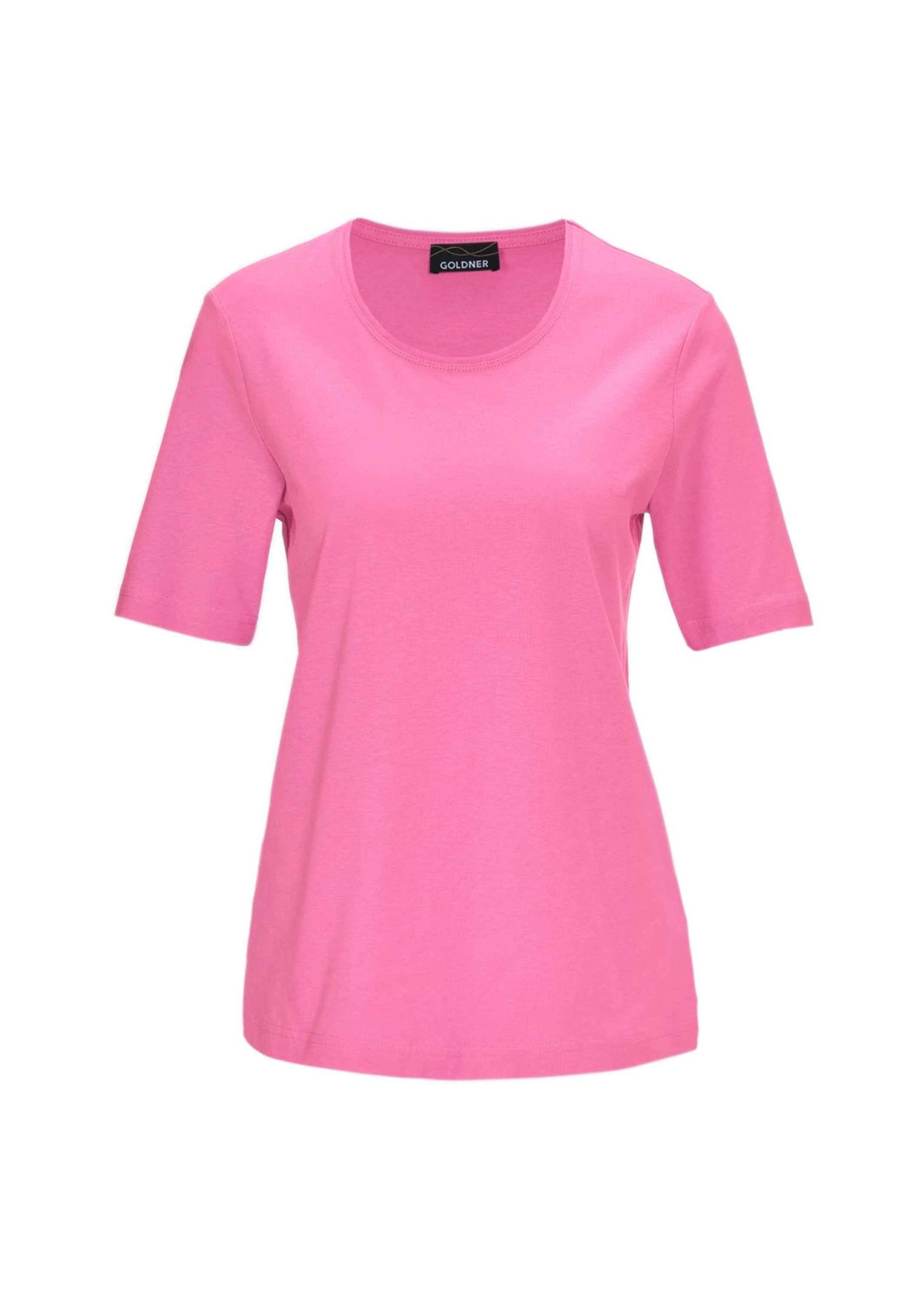 GOLDNER Damen Langarm-Poloshirt "Basic Baumwollshirt mit kurzem Arm", rosa, Gr. 42, Obermaterial: 100% Baumwolle CO., Shirts