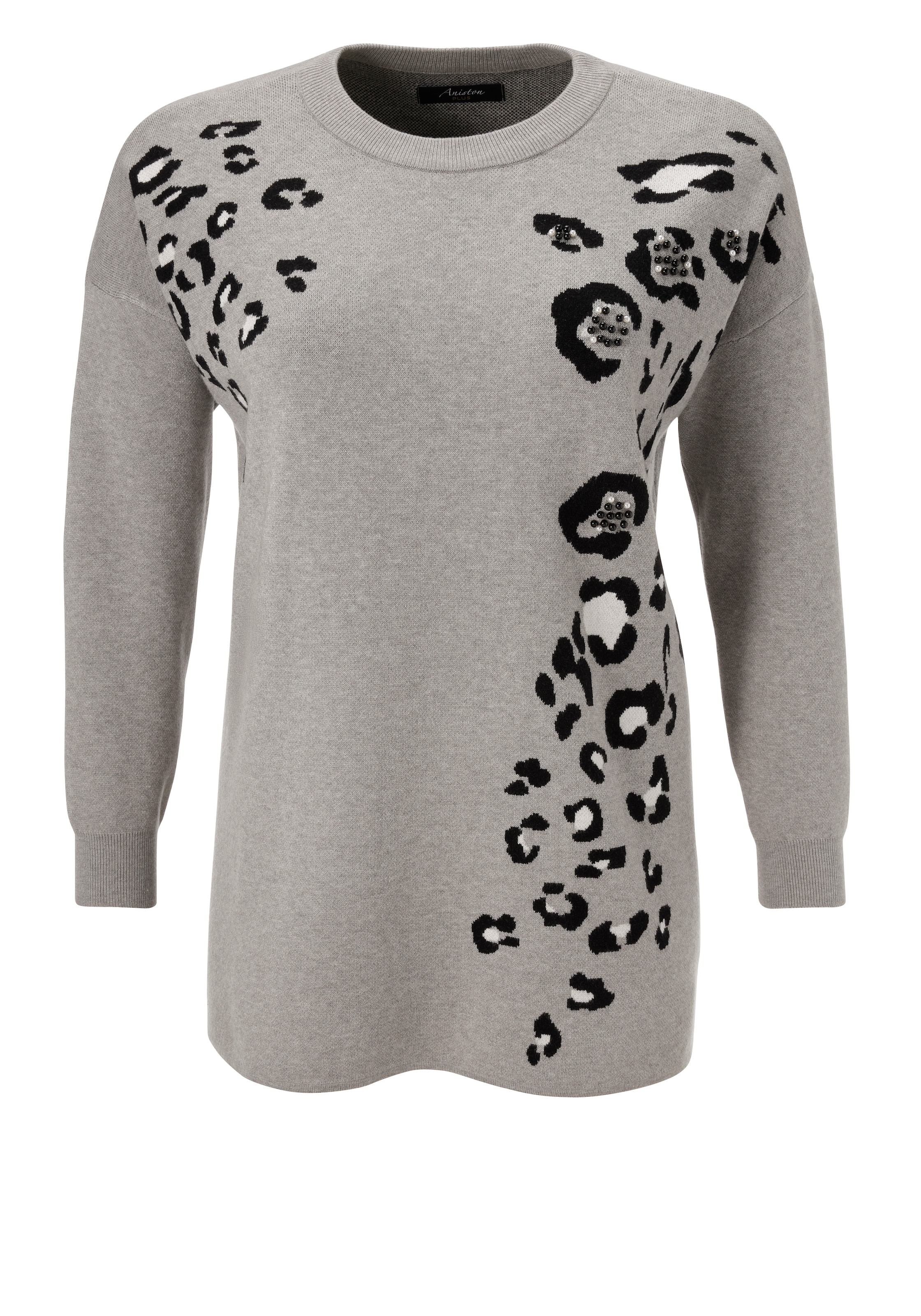 Aniston PLUS Strickpullover, mit Animal-Deatils und Perlen - NEUE KOLLEKTION