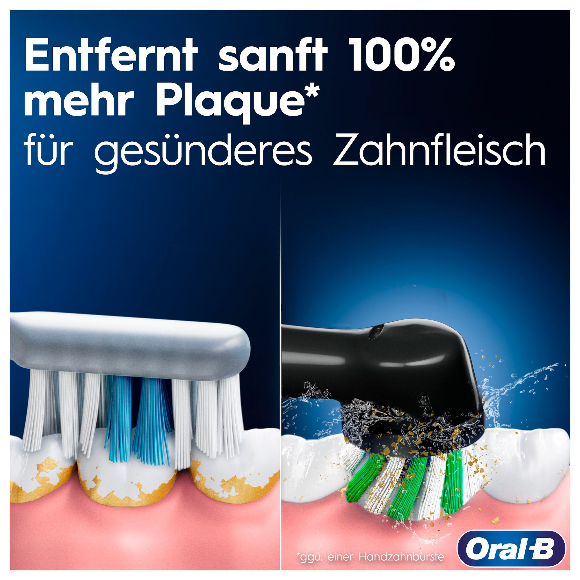 Oral-B Elektrische Zahnbürste »Pro 3 3000« 2 Stk. Aufsteckbürsten 3 Putzmodi