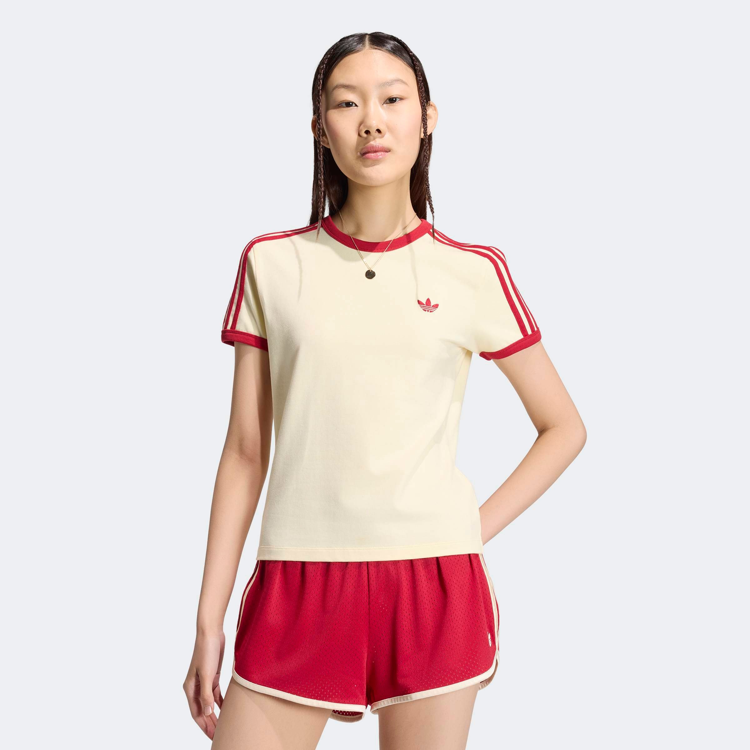 adidas Originals T-Shirt "3-STREIFEN, SCHMAL GESCHNITTEN" sanft anliegende Passform, ohne Verschluss, für sportlichen Look