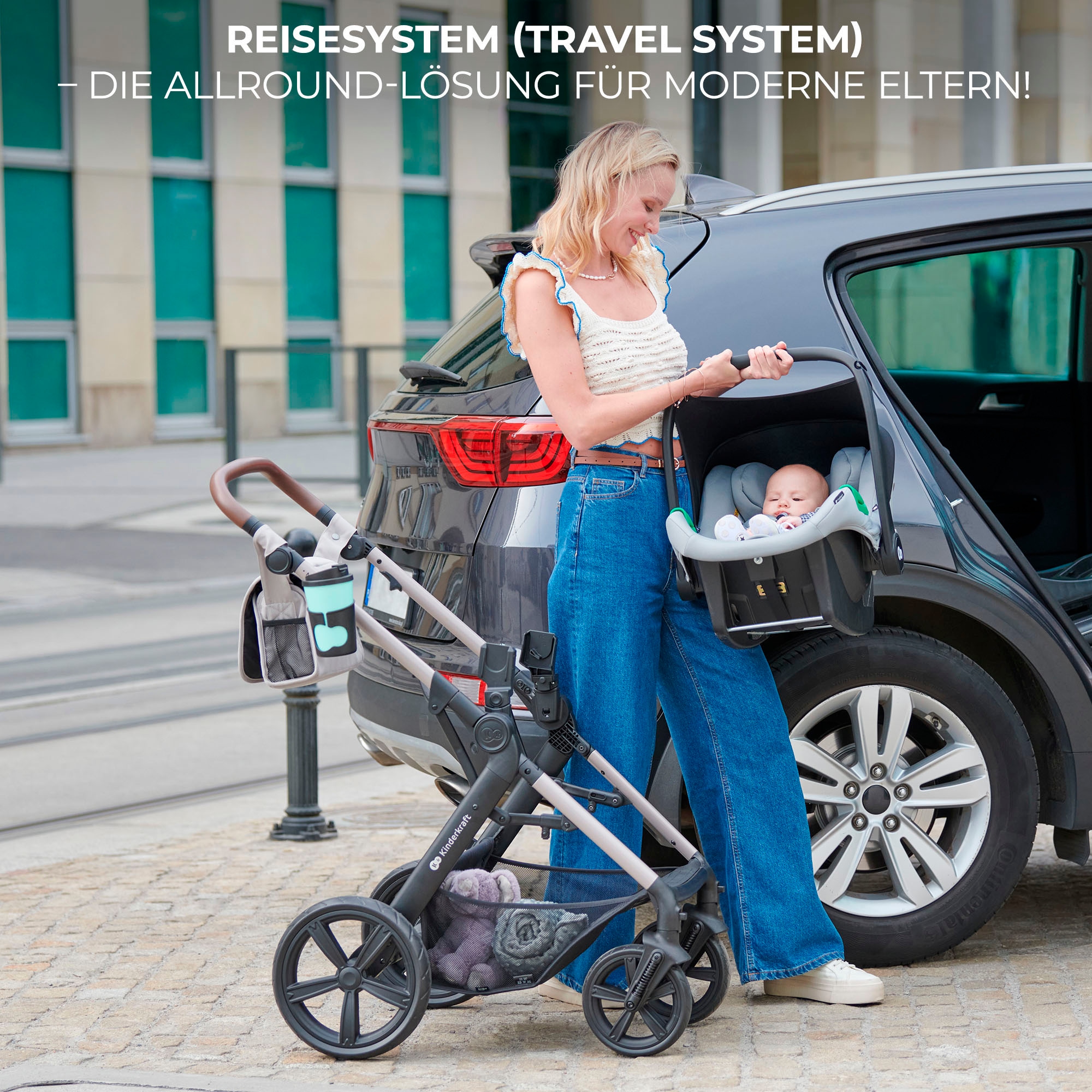 Kinderkraft Kombi-Kinderwagen »MOOV 2 3IN1«, 27 kg, mit EVA-Rädern