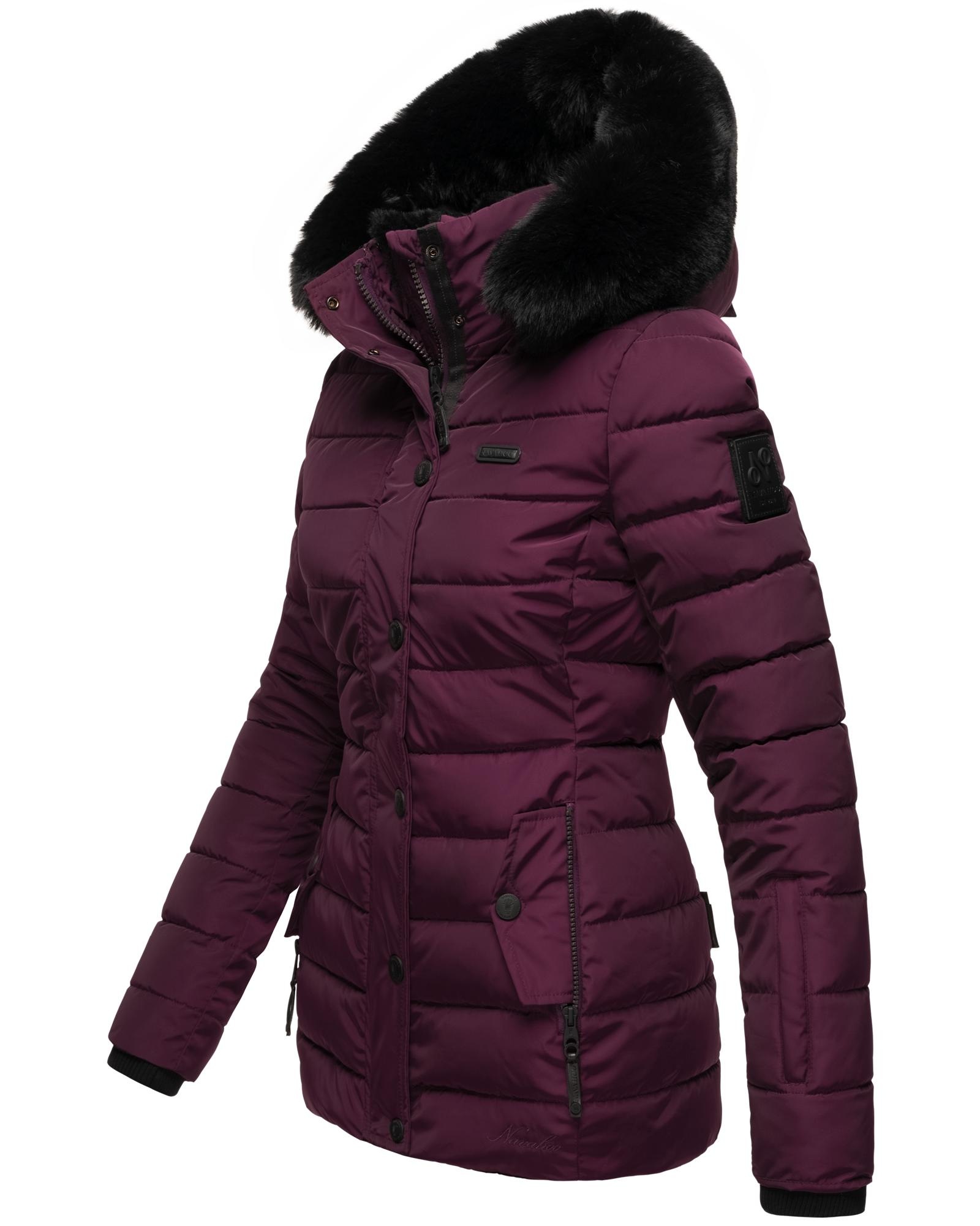 Navahoo Steppjacke »Milianaa«, mit Kapuze, Edle Winterjacke mit weicher Kunstfell-Kapuze