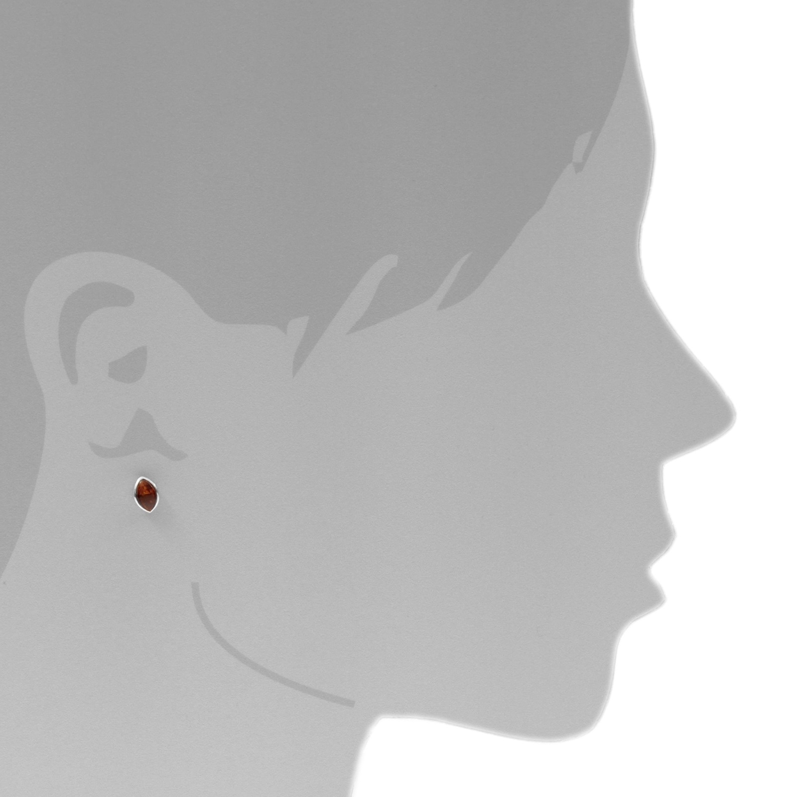 Ostsee-Schmuck Classic 8x5mm Navette Silver 925 Amber 2