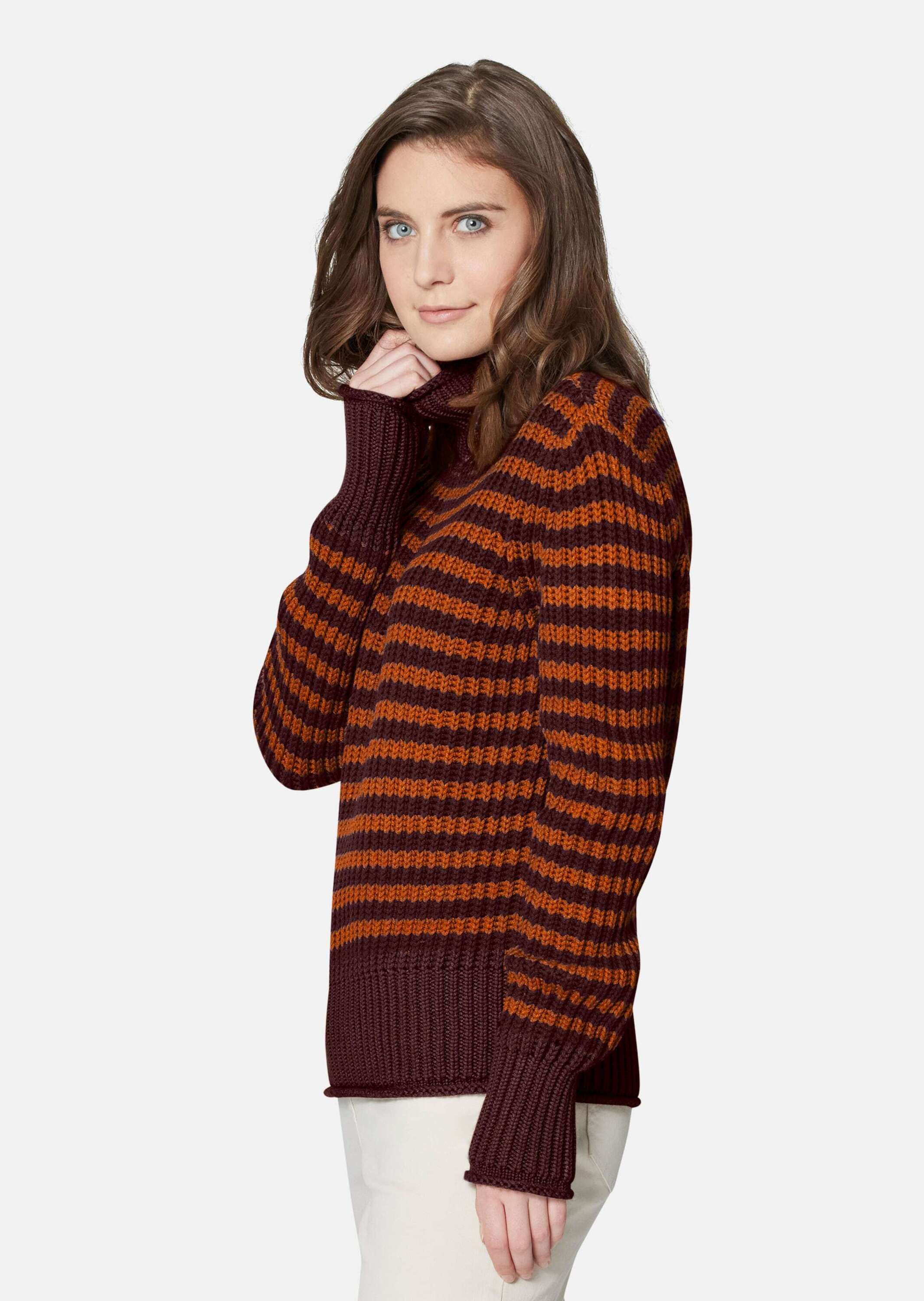 MADELEINE Longpullover »Pullover Softer Schurwoll-Pullover mit stylischen Streifen«