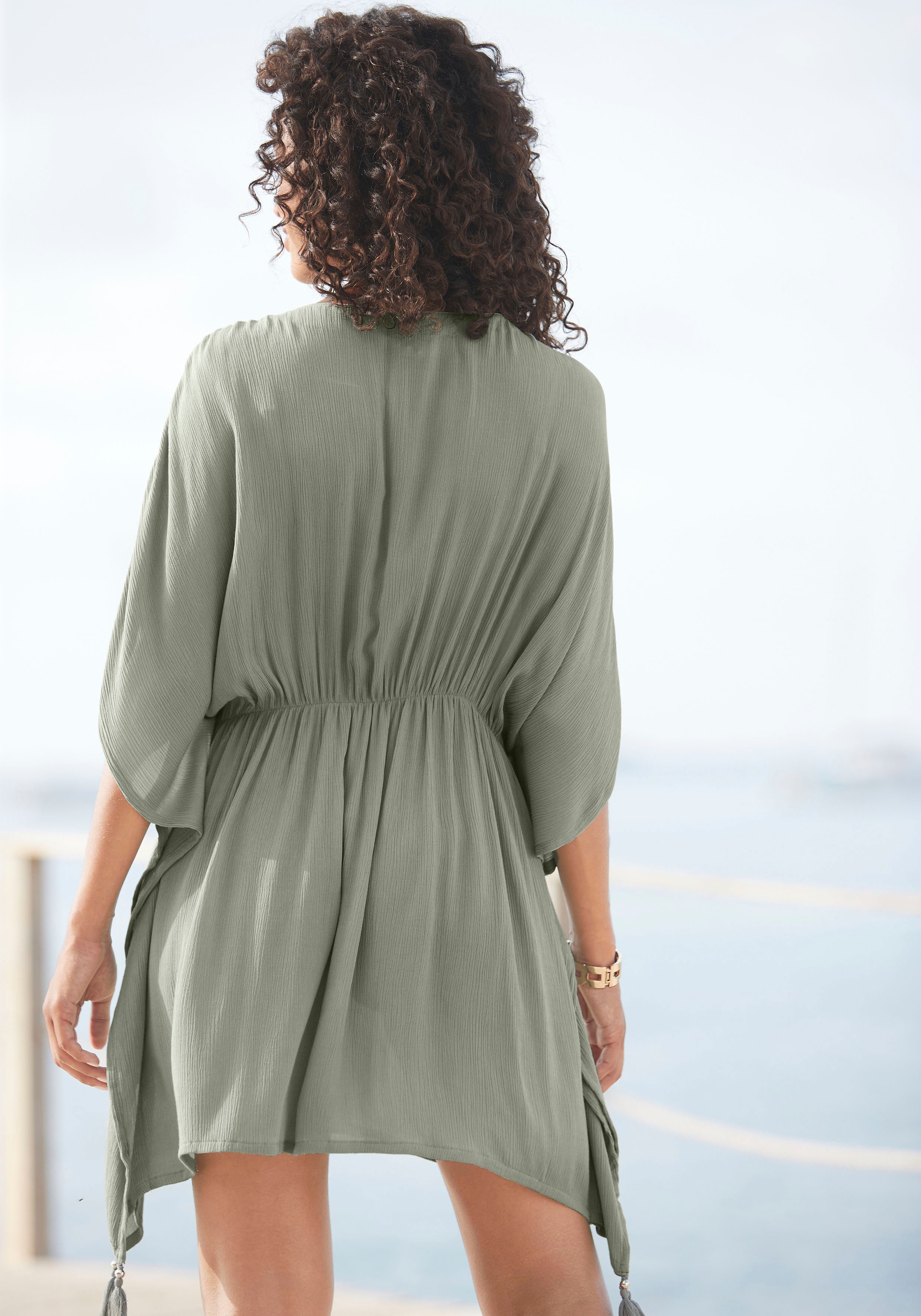 LASCANA Tunika, aus gekreppter Viskose, Blusenkleid, Strandmode, transparen günstig online kaufen