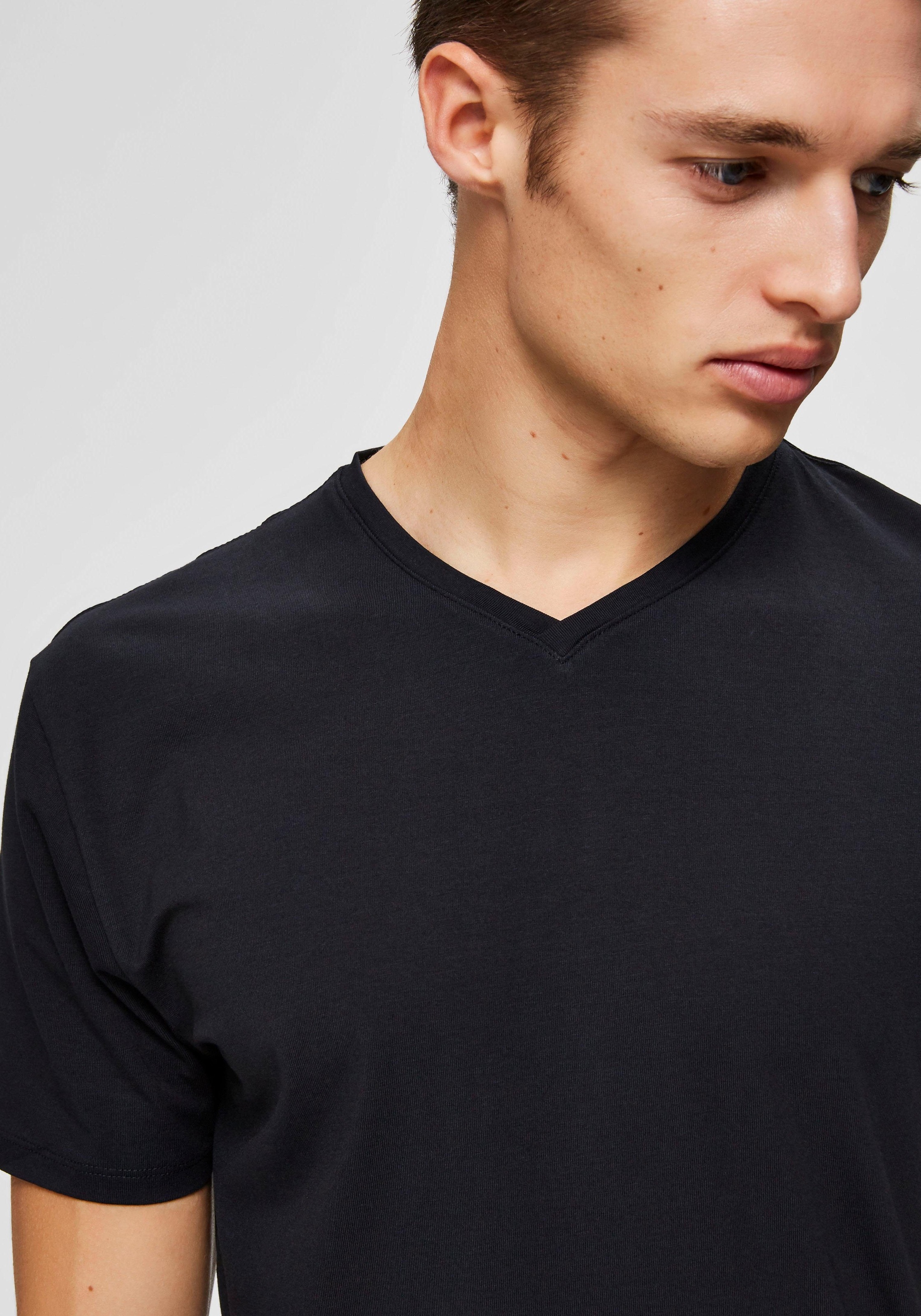SELECTED HOMME V-Shirt »SLHNEWPIMA SS V-NECK TEE B NOOS«