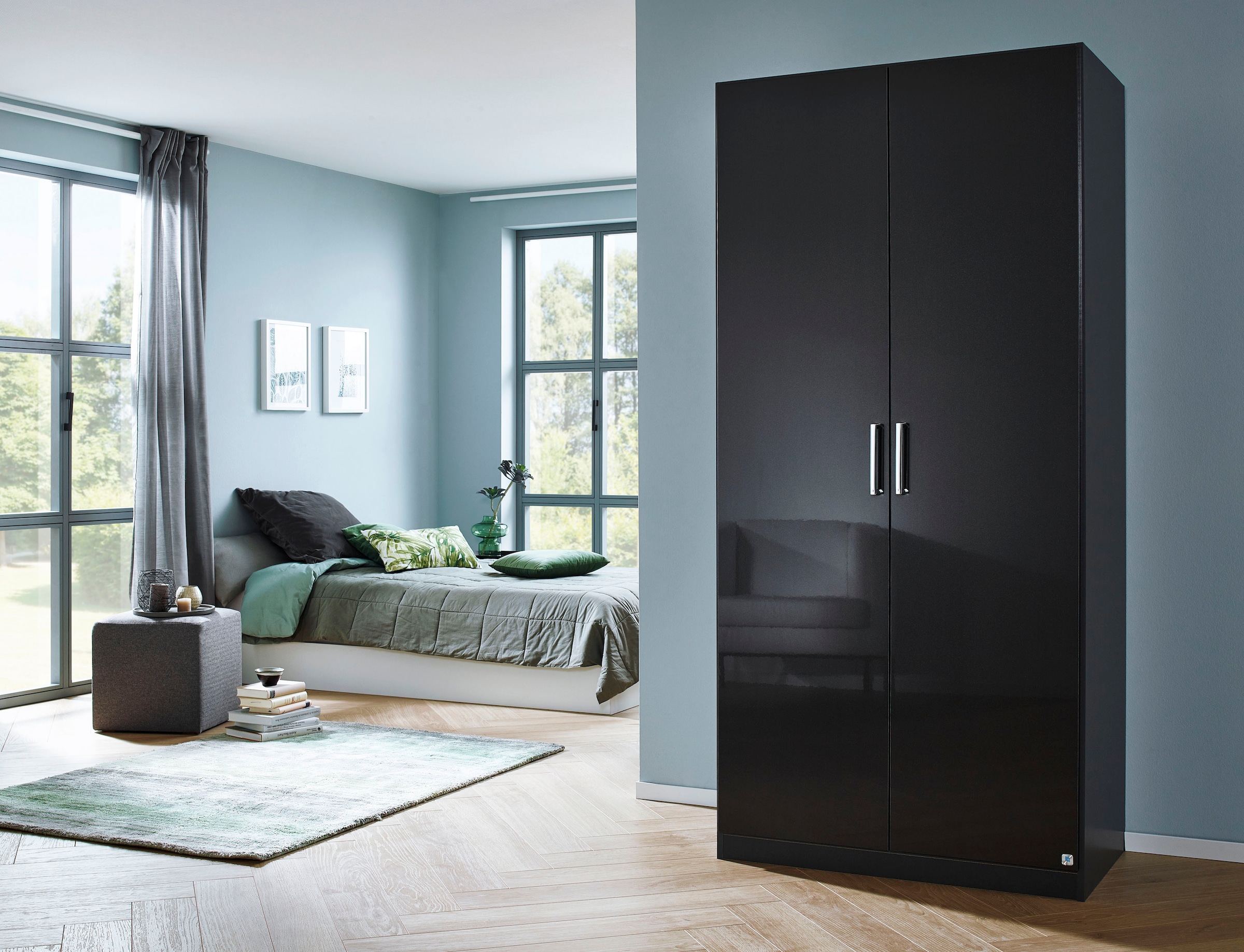 rauch Drehtürenschrank »Kleiderschrank Schrank Garderobe Garderobenschrank HOMBURG«, in 2 Breiten mit moderner Hochglanzfront MADE IN GERMANY