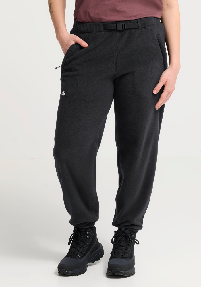 Jack Wolfskin Fleecehose "SOLACE PANTS W" Fleece-Hose, integrierter Gürtel, elastischer Bund