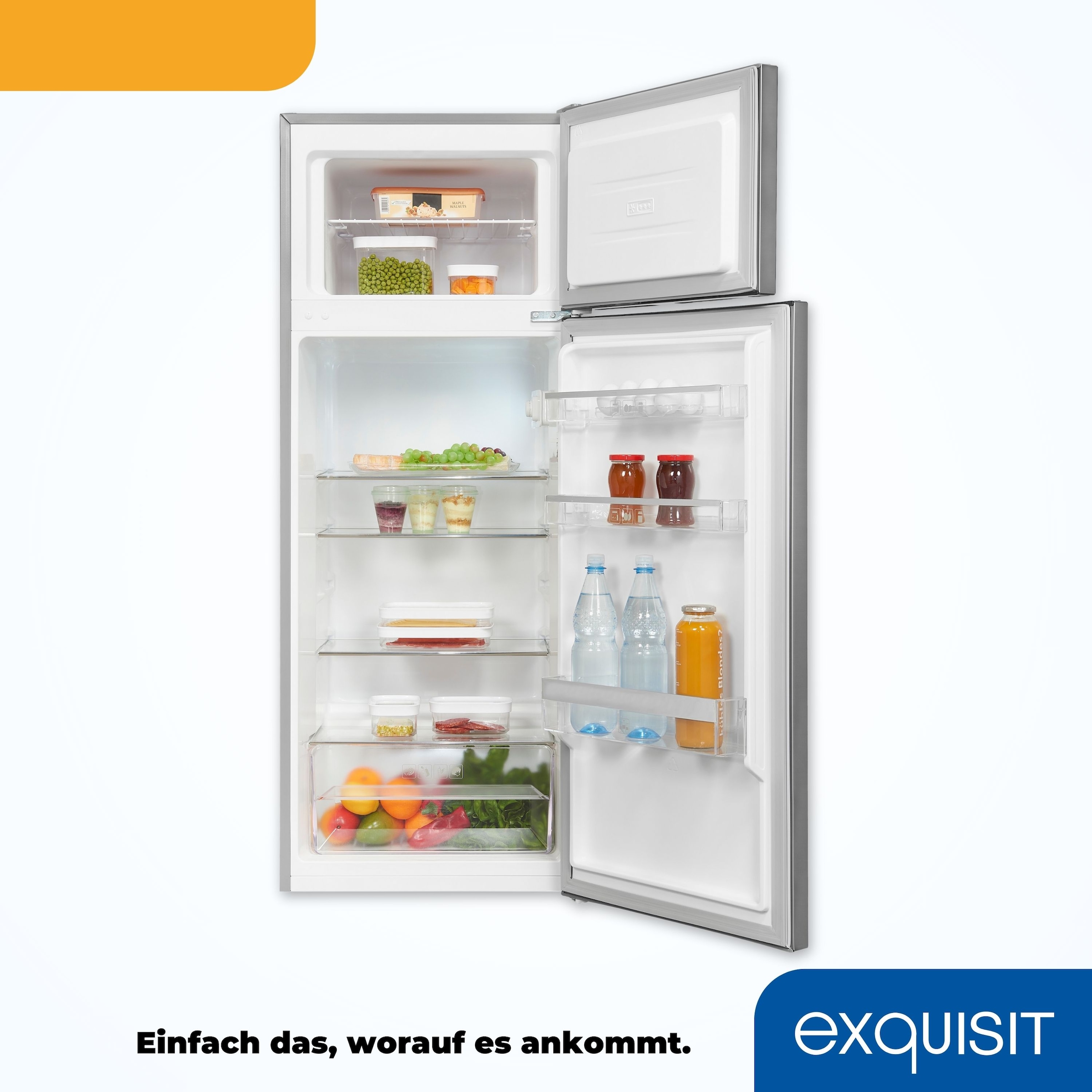 exquisit Kühl-/Gefrierkombination »KGC270-45-040E inoxlook«