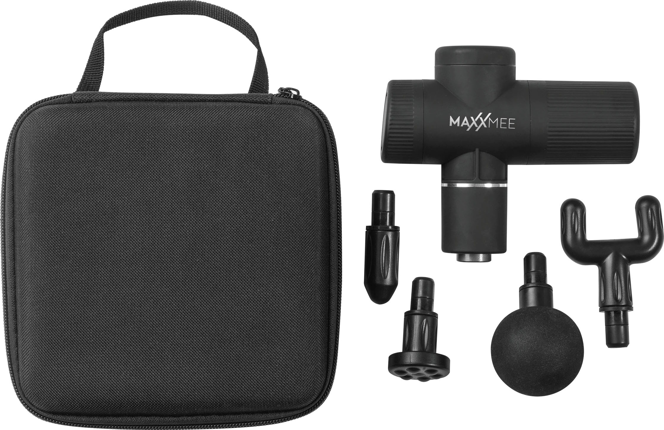 MAXXMEE Massagepistole »Mini-Massage Gun Pro 11,1V«, (Set, 7 tlg., 1* Haupteil, 4* Aufsätze, 1*USB Kabel, 1* Aufbewahrungstasche)