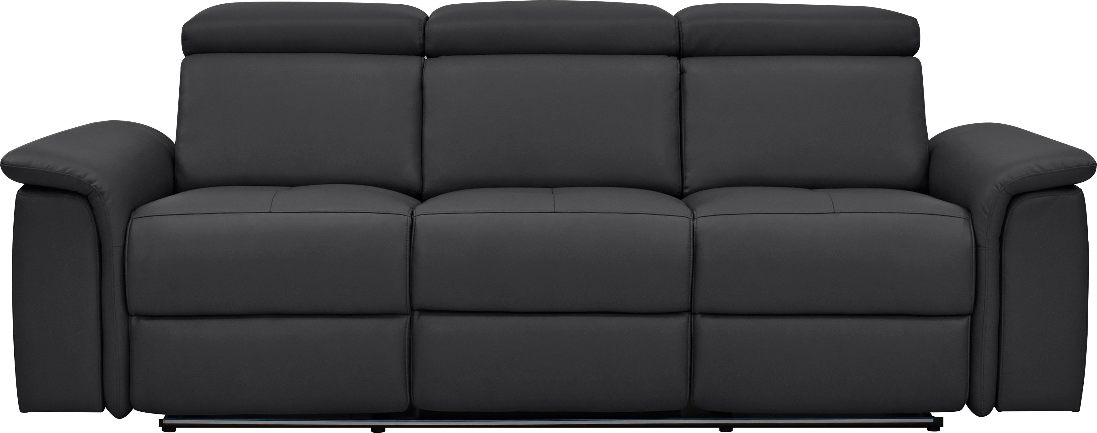 OTTO home 3-Sitzer "Pareli 229cm, manuelle u. elektr. Relaxfunktion in 2 Sitzen" USB, KT-Verstellung, LED Beleuchtung, in Echtleder, Kunstleder, Web