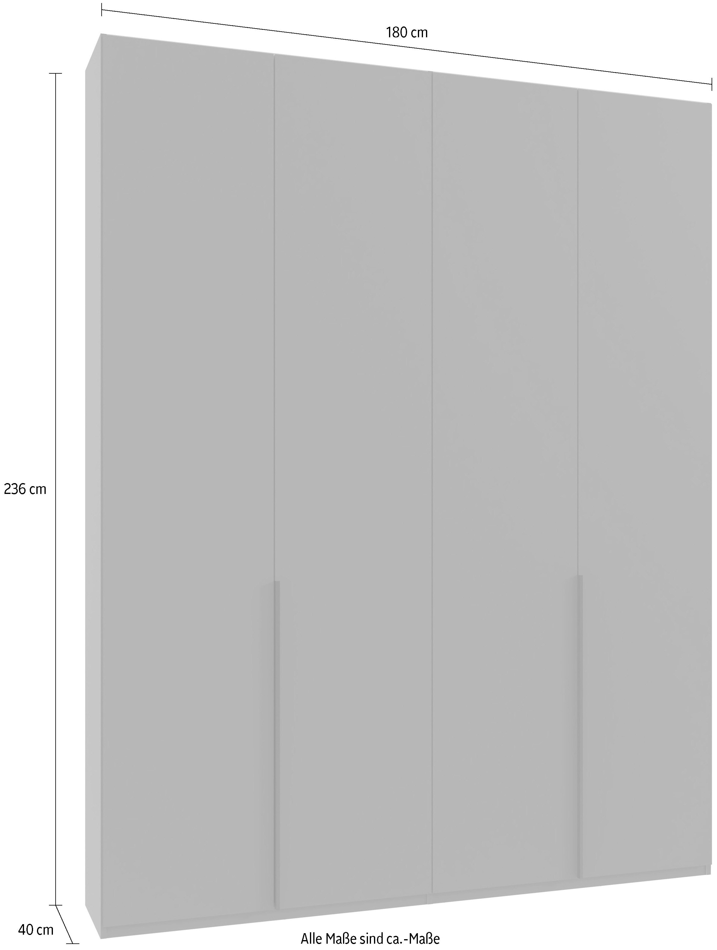 Wimex Kleiderschrank »Mugano,in 8 Breiten,3 Höhen,2 Tiefen, viele Farben, Made in Germany«, (in Basic oder Premium Ausstattung mit 2 weiteren Einlegeböden), mit langen oder kurzen Griffen aus Metall, mit oder ohne Spiegel
