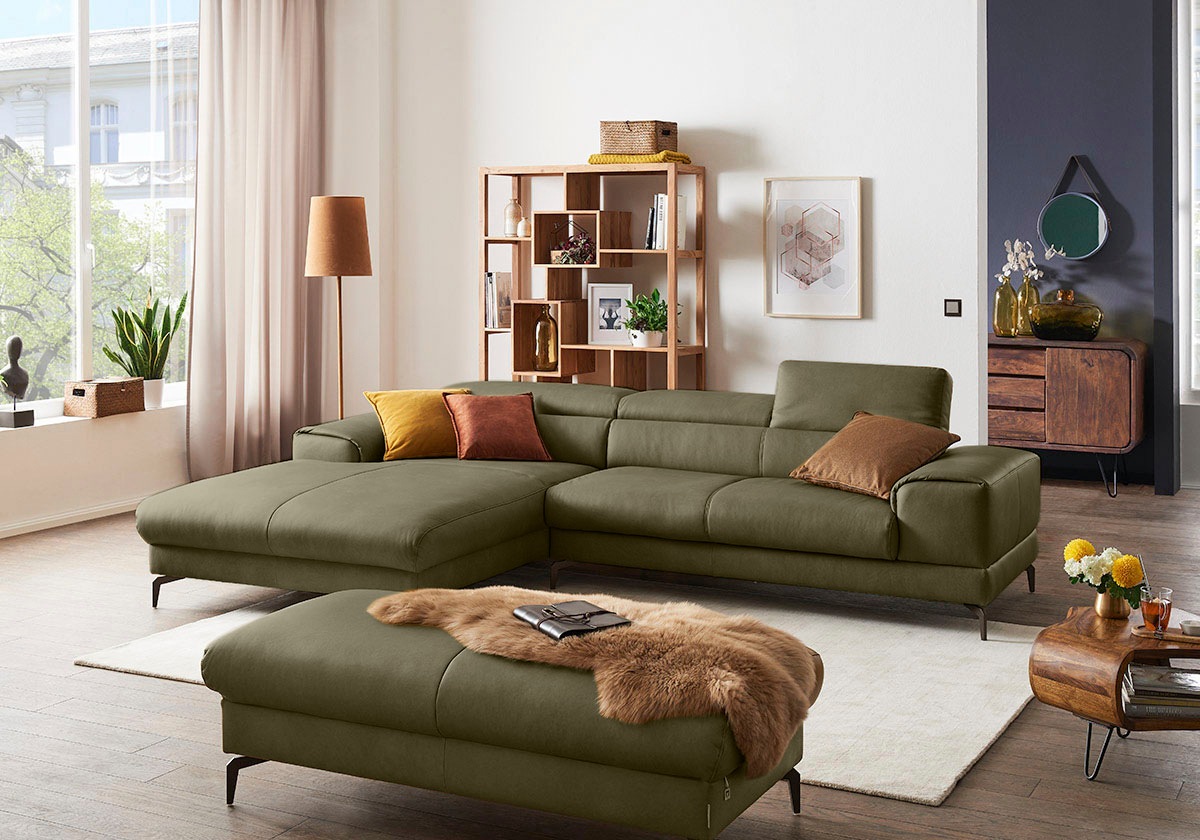 Thumbnail - W.SCHILLIG Ecksofa "Piedroo, Designsofa mit tollem Sitzkomfort, elegant und bequem, L-Form" Kopfteilverstellung, wahlwei...