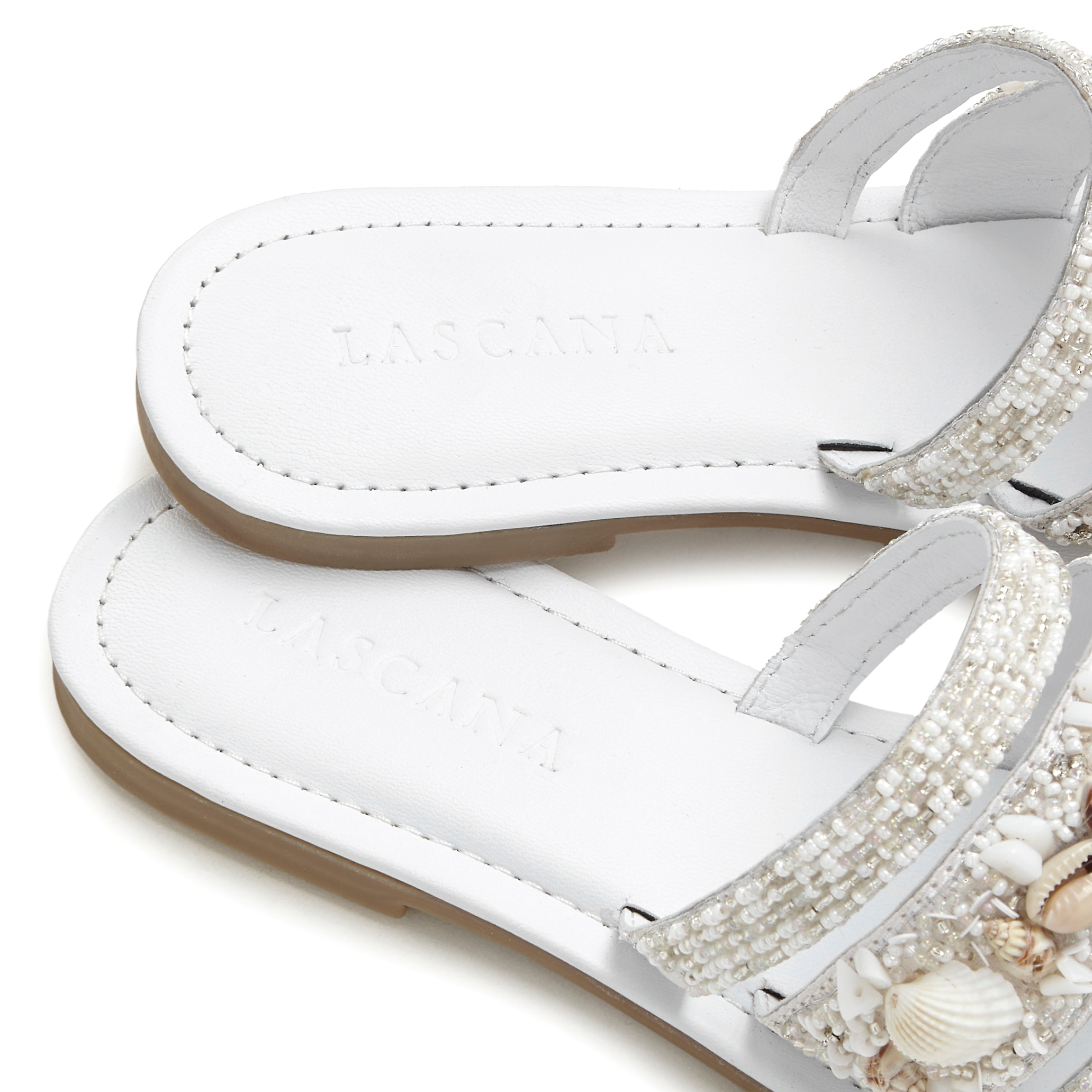 LASCANA Pantolette »Sandale, Sommerschuh, Mule,«, mit aufwendig verzierten Riemchen