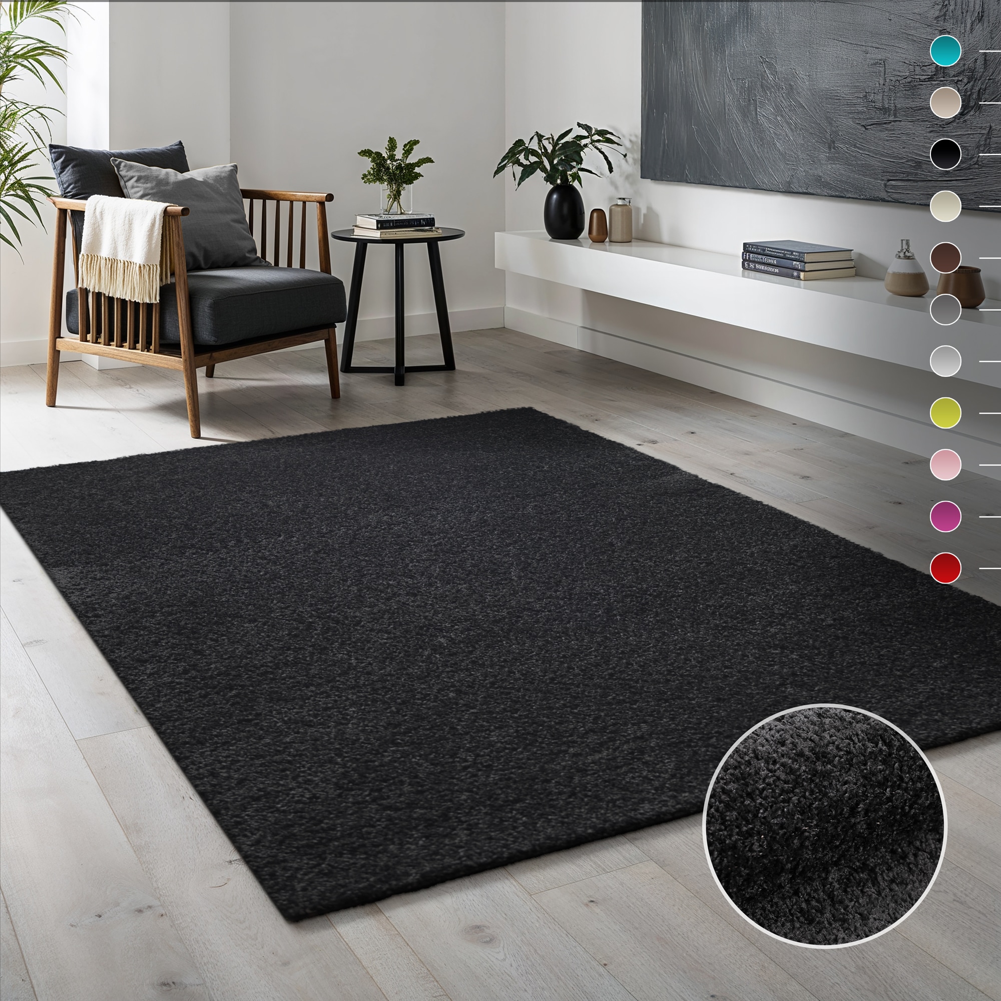 Sanat Hochflor-Teppich "LOCA, auch als Läufer und in Rund" rechteckig 30 mm Höhe Wohnzimmer, Langflor, Shaggy, Schlafzimmer