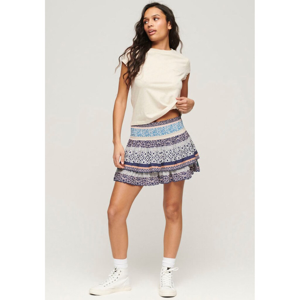 Superdry Stufenrock »VINTAGE TIERED MINI SKIRT«