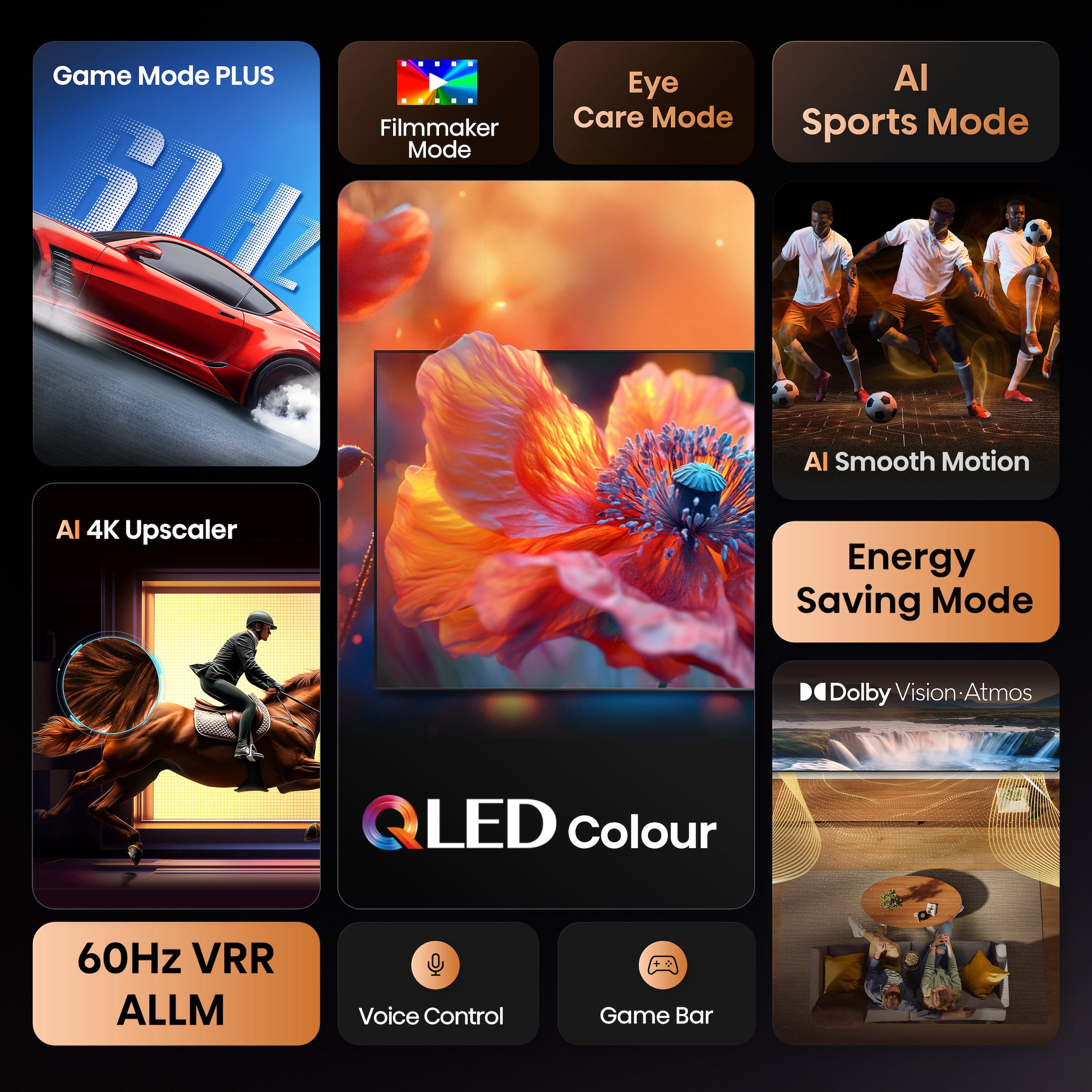 Hisense QLED-Fernseher »65E77Q«, 4K Ultra HD, Smart-TV, 4K UHD QLED