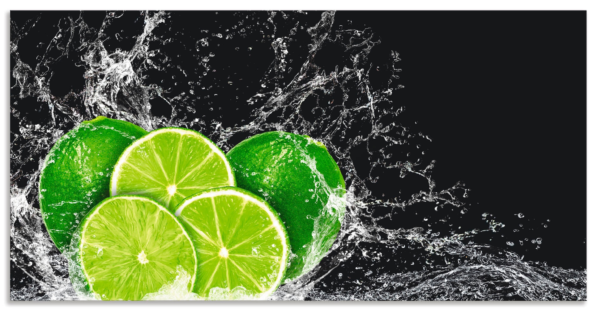 Artland Küchenrückwand "Limone mit Spritzwasser" Alu Spritzschutz mit Klebe günstig online kaufen