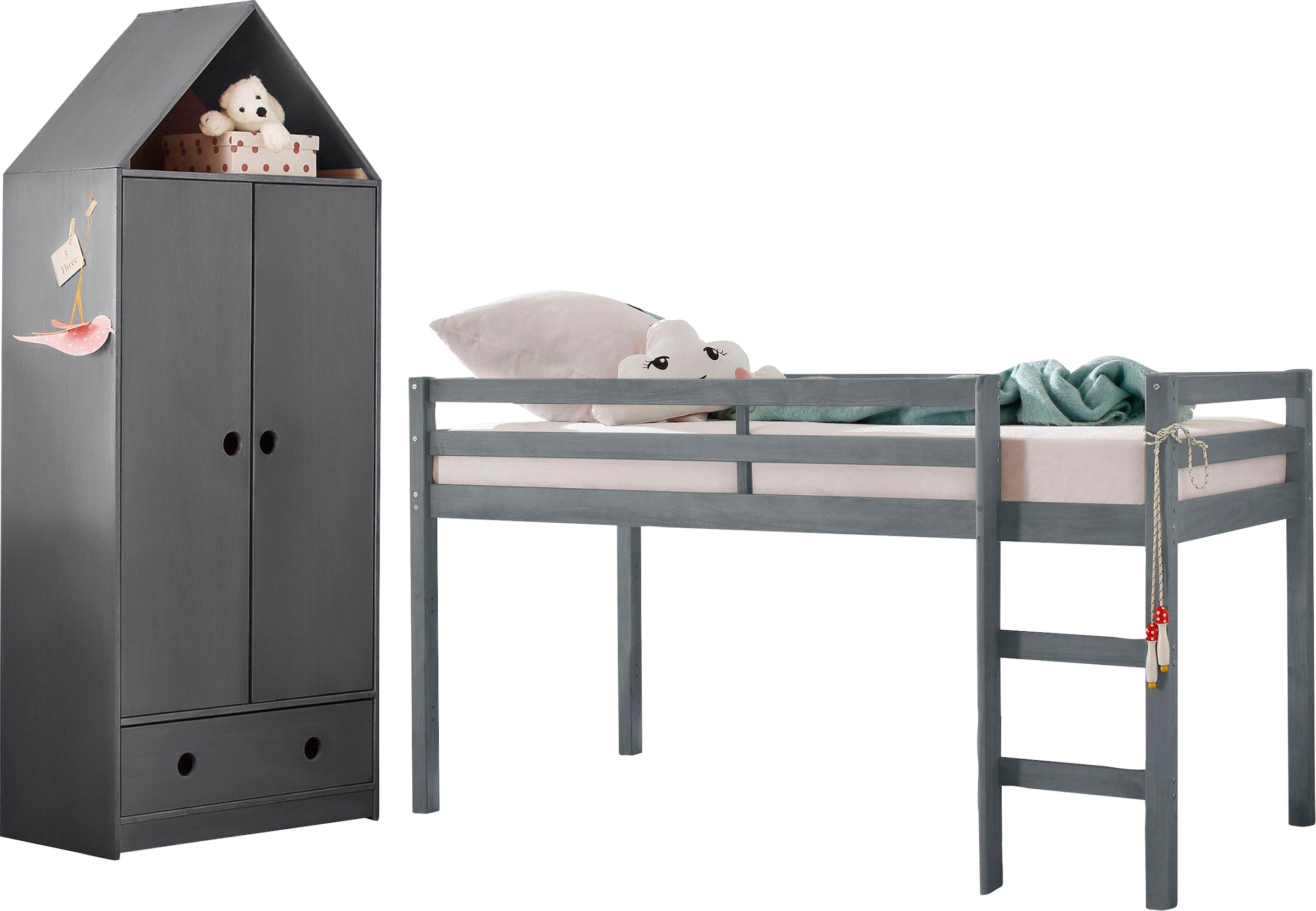 Lüttenhütt Jugendzimmer-Set "Alpi" Spar-Set, 2 Stk. tlg. Hochbett und Kleid günstig online kaufen