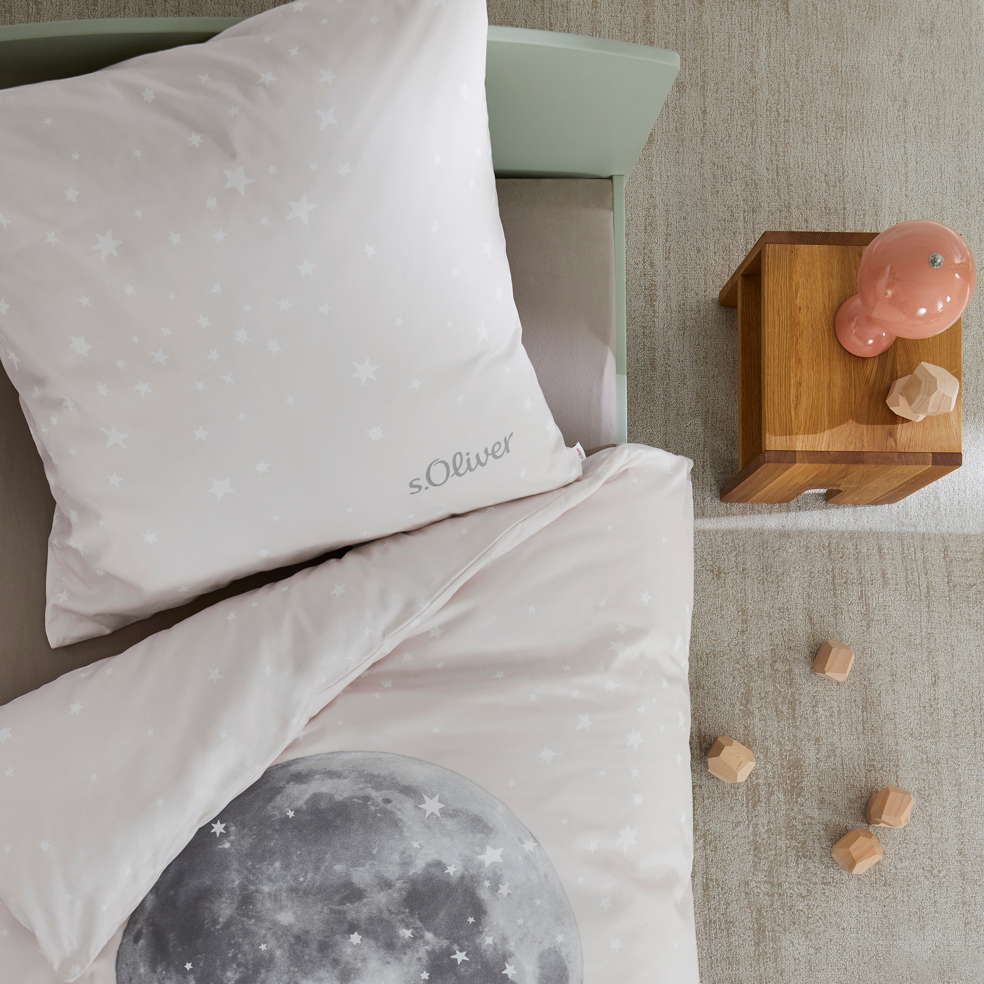 s.Oliver Kinderbettwäsche »Satinbettwäsche s.Oliver Junior Mond«, mit Sternenhimmel und Mond