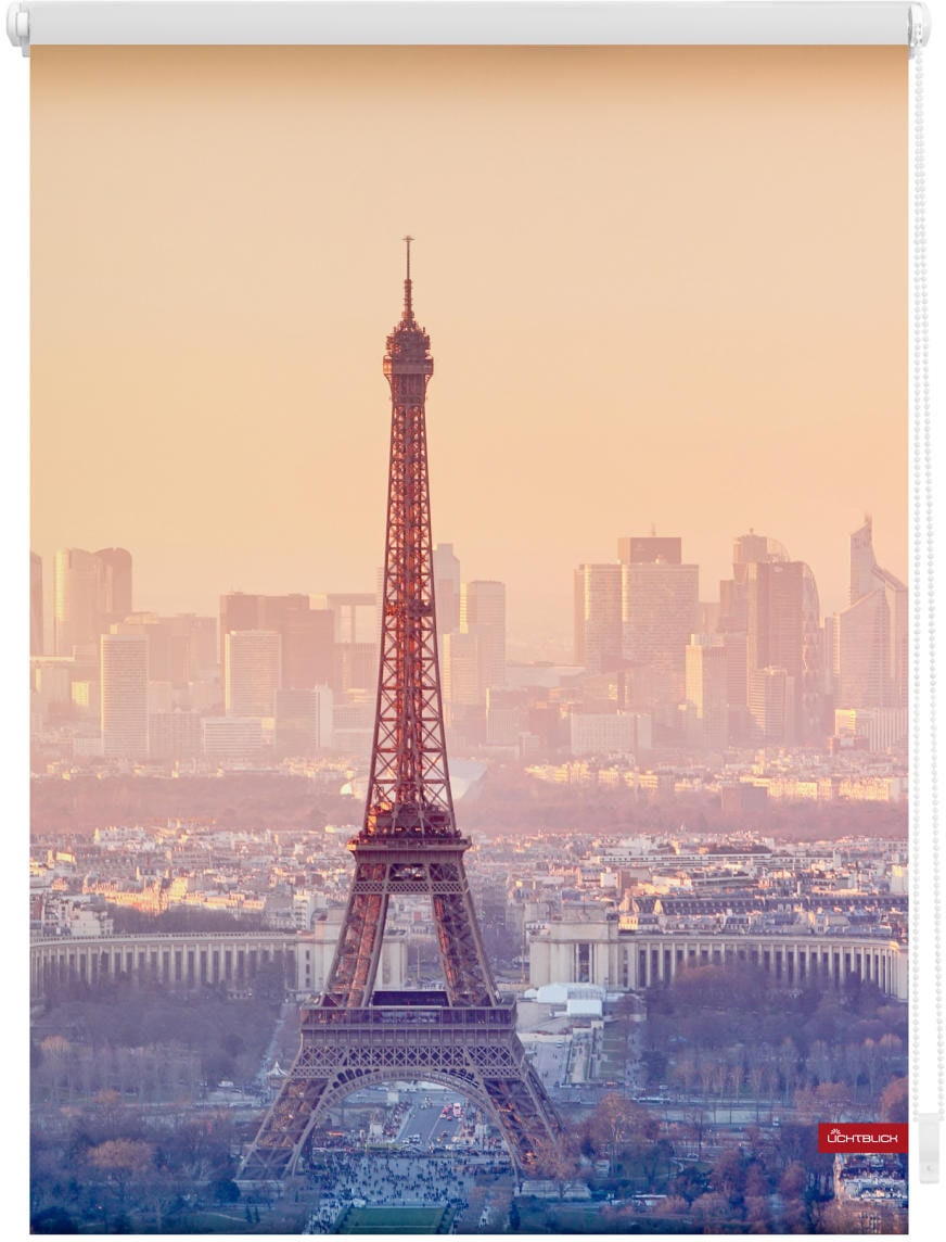 Seitenzugrollo ohne Klemmfix, »Rollo freihängend auf Eiffelturm verdunkelnd, - Bohren, Rechnung Orange«, | LICHTBLICK ORIGINAL Verdunkelung-energiesparend, BAUR Verdunkelung,
