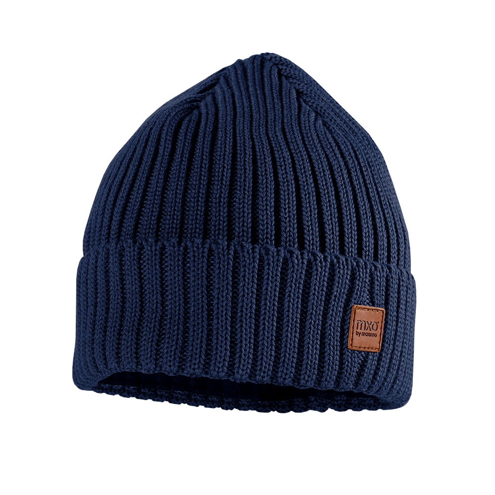 MAXIMO Jungen Strickmütze, blau, Gr. 57, unifarben, Strick, Wolle, Mützen, Wolle, gefüttert, breiter Umschlag