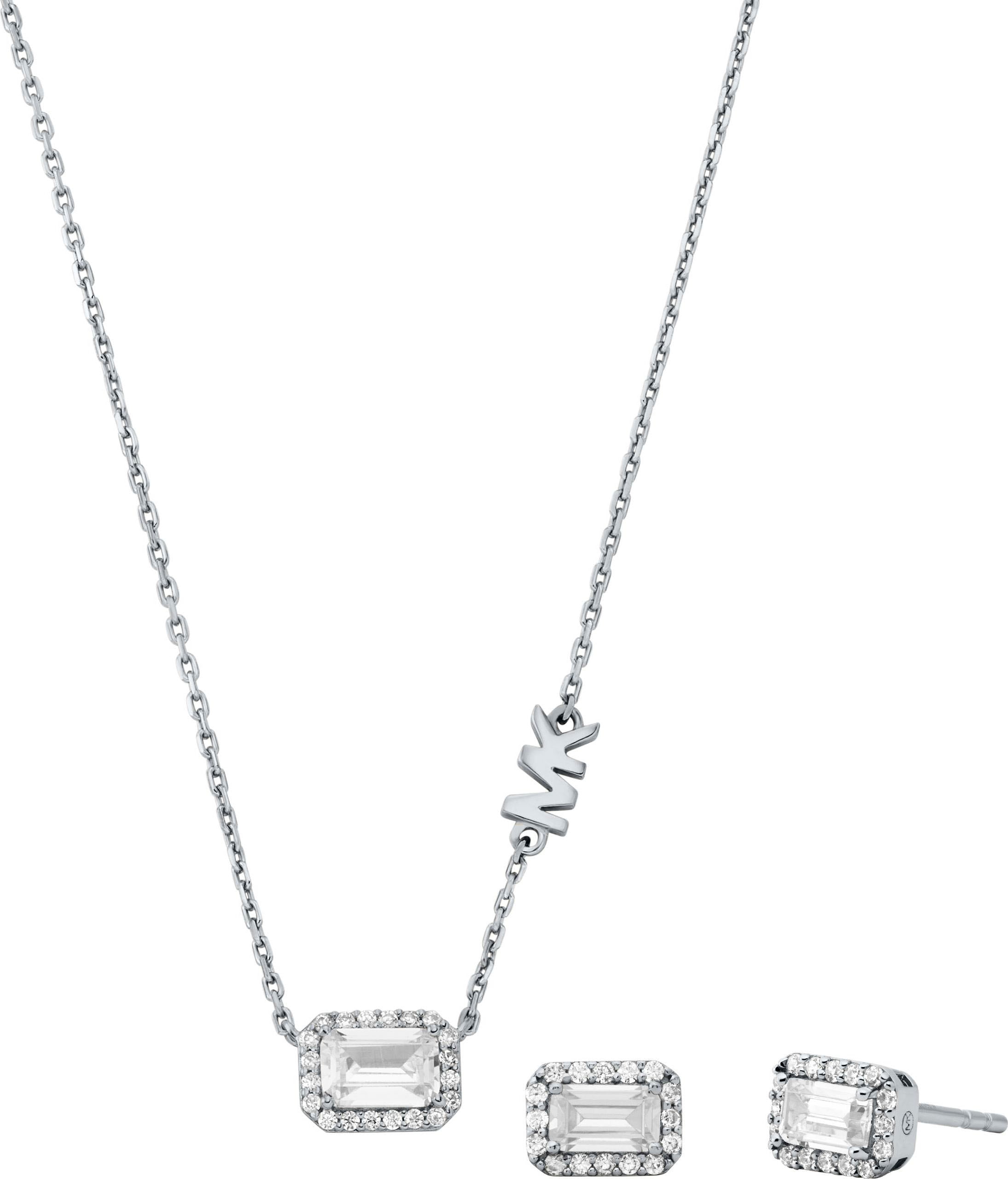 MICHAEL KORS Ohrring und Ketten Set »Schmuck Mulitpack Silber 925 Premium Kors Brilliance, MKC1759,...