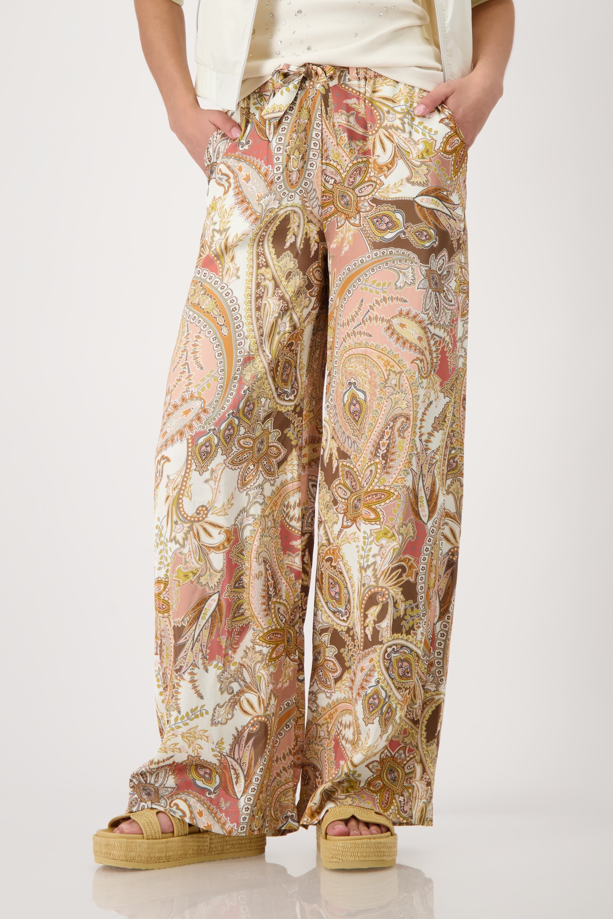 Monari Palazzohose "Hose Pia reg. Paisley" Regular fit mit Paisleymuster