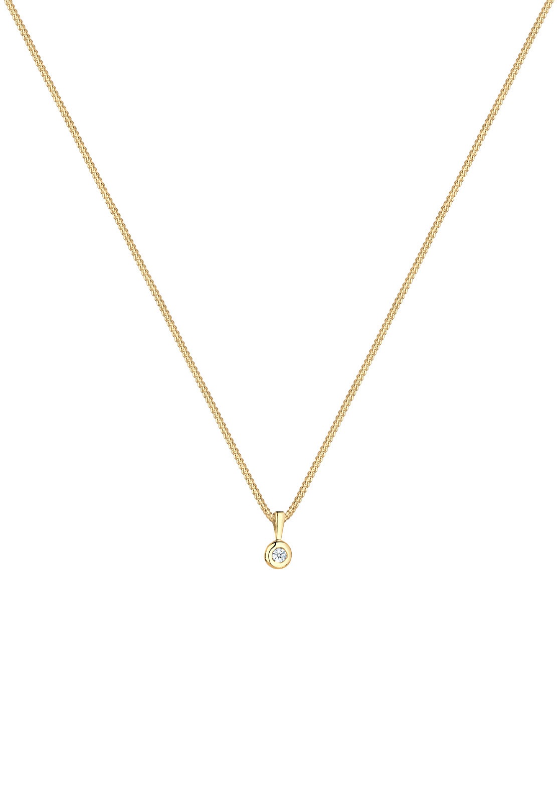 Elli DIAMONDS Collierkettchen »Kreis Solitär Rund Diamant (0.03 ct.) 925 Silber«