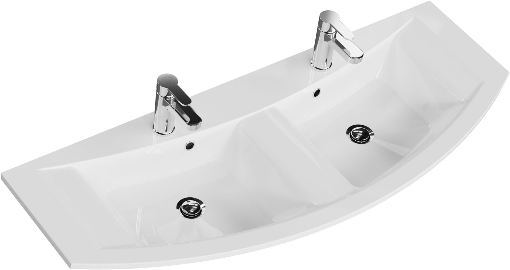 Saphir Waschtisch »Serie 7045 Mineralmarmor-Waschtisch und Unterschrank, 131 cm breit«, Doppel-Waschplatz mit 4 Schubladen, Badmöbel Set mit Waschtisch