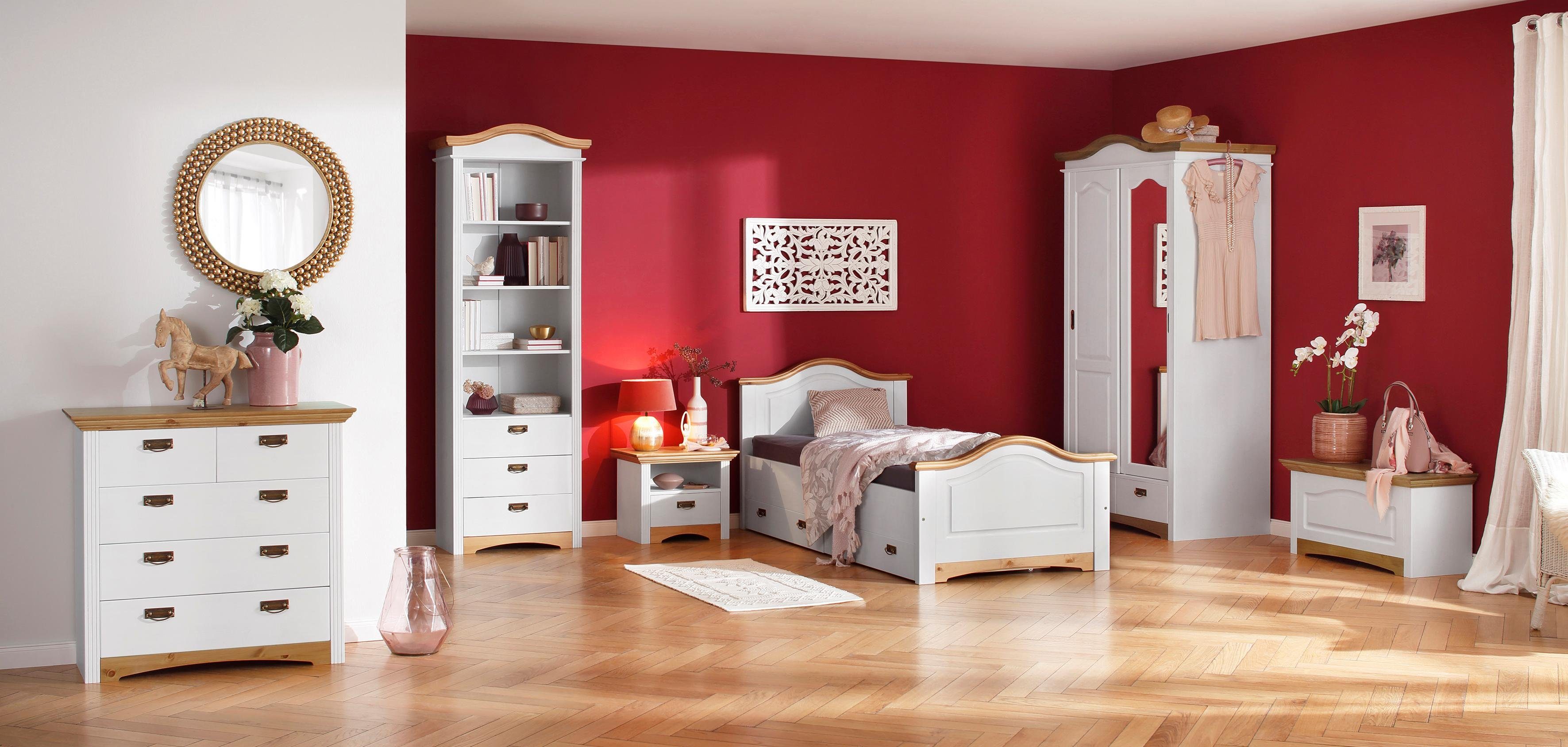 Thumbnail - OTTO home Massivholzbett "Konrad, Stauraumbett, Messinggriffe, rustikaler Landhausstil" mit FSC-zertifiziertem Massivhol...