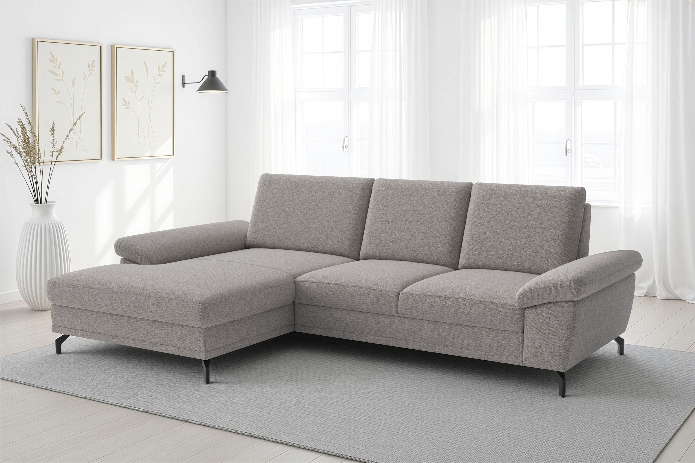 sit&more Ecksofa "Chelsea L-Form, B: 264 cm, Armteil- & Sitztiefenverstellung" optional Schlaffunktion und Bettkasten