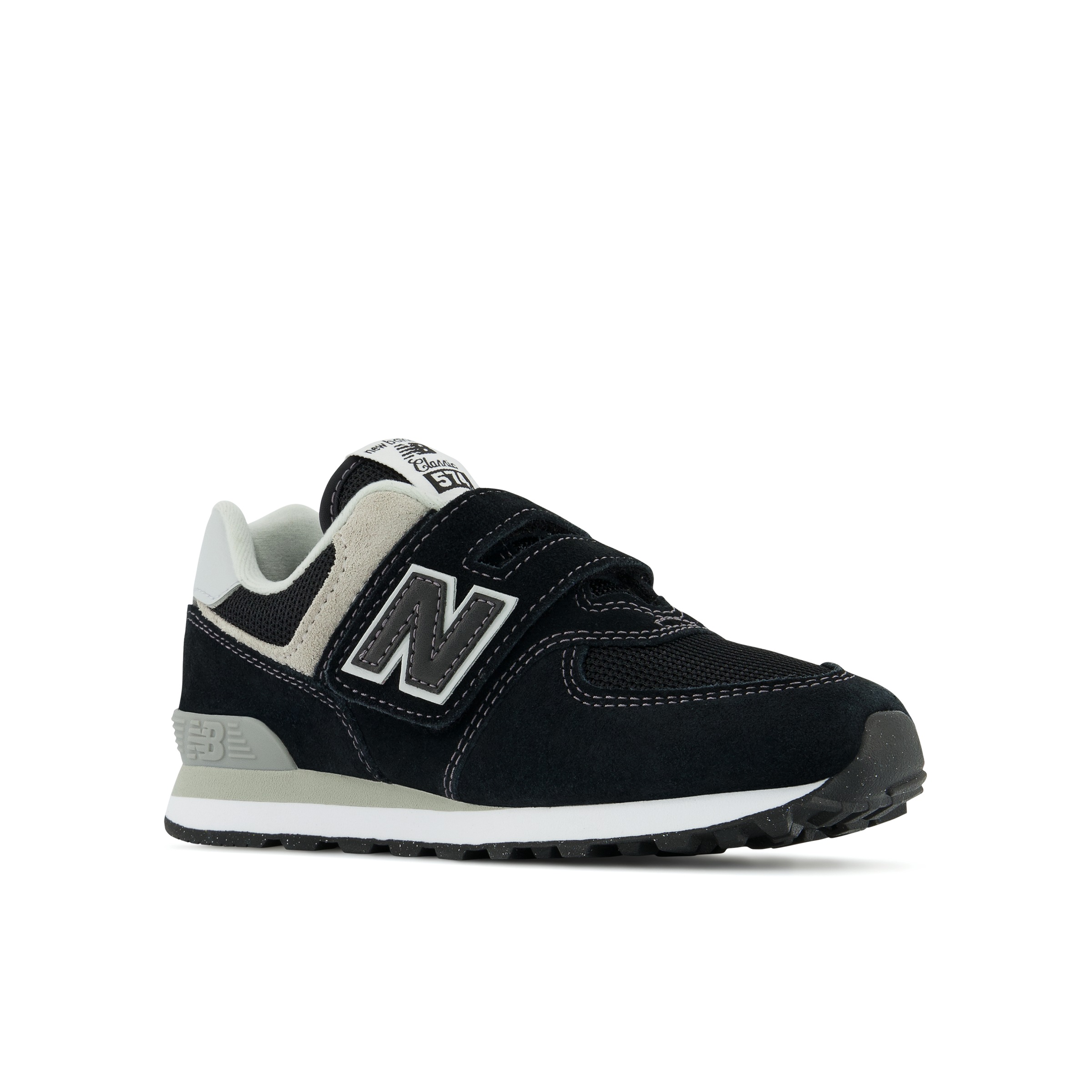 Sneaker NEW BALANCE "574", Mädchen, Gr. 32, schwarz, Leder, Synthetik, Textil, Schuhe Sneaker, mit Klettverschluss 2