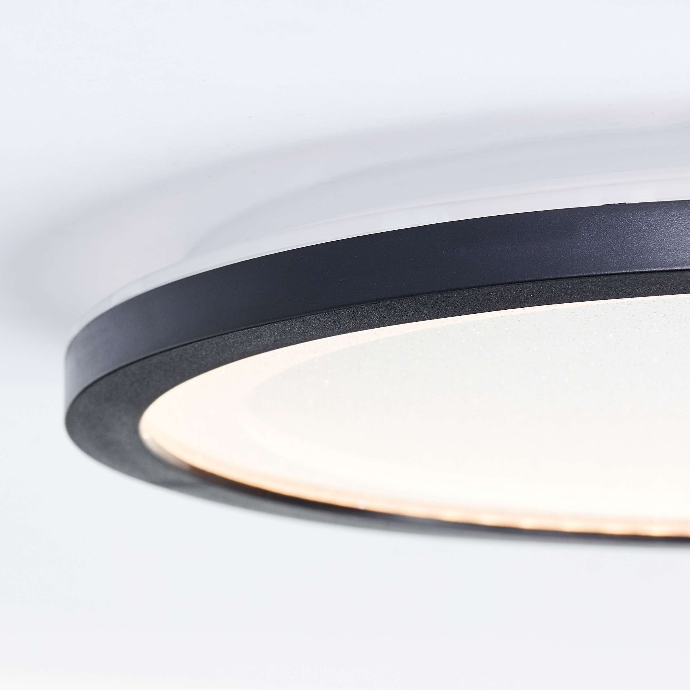 Brilliant LED Deckenleuchte »Mosako«, LED Panel, Glitzereffekt, D 25 cm, 2300  lm, 3000 K, schwarz/weiß | BAUR