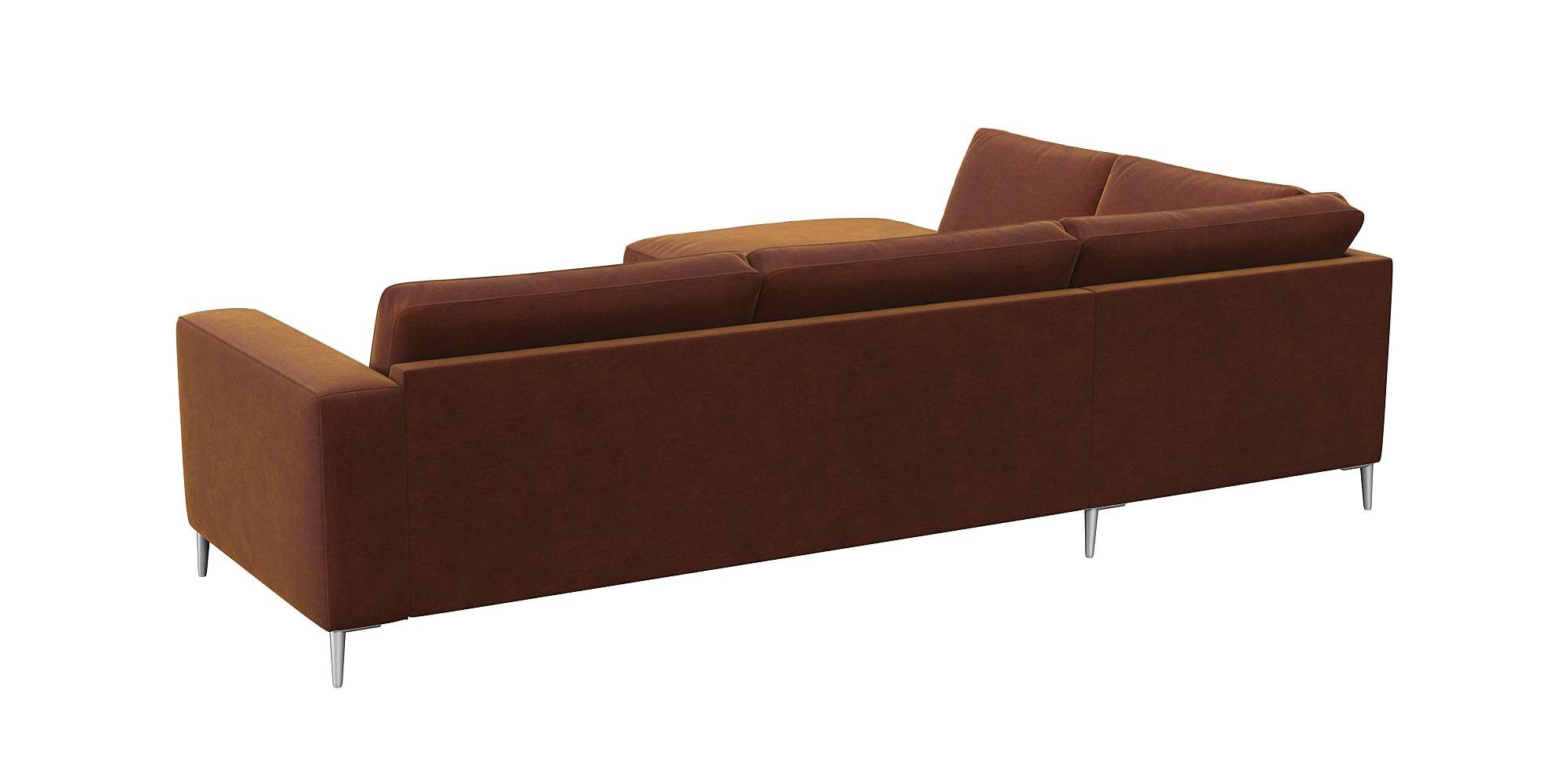 FLEXLUX Ecksofa »Fiore, super Sitzkomfort durch Kaltschaum im Sitz, L-Form« breite Armlehnen, Füße Alu