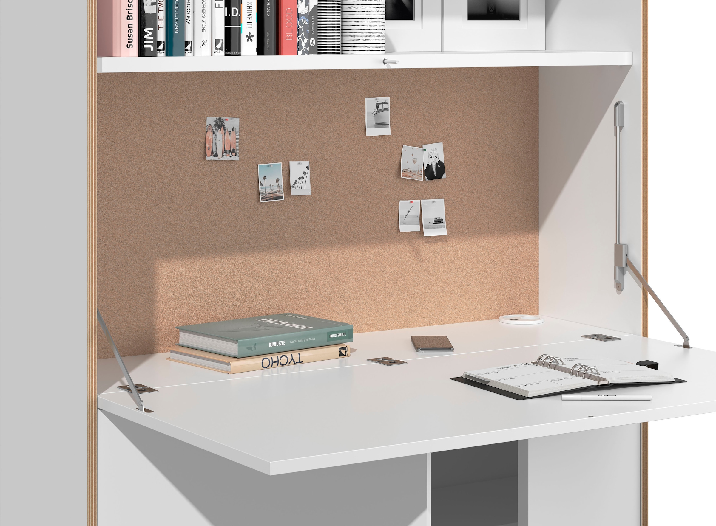 Müller SMALL LIVING Sekretär »FLAI Home-Office kompakt«, drei Rückwände: Melamin, magnetisch oder mit 6mm dickem Bulletin Board