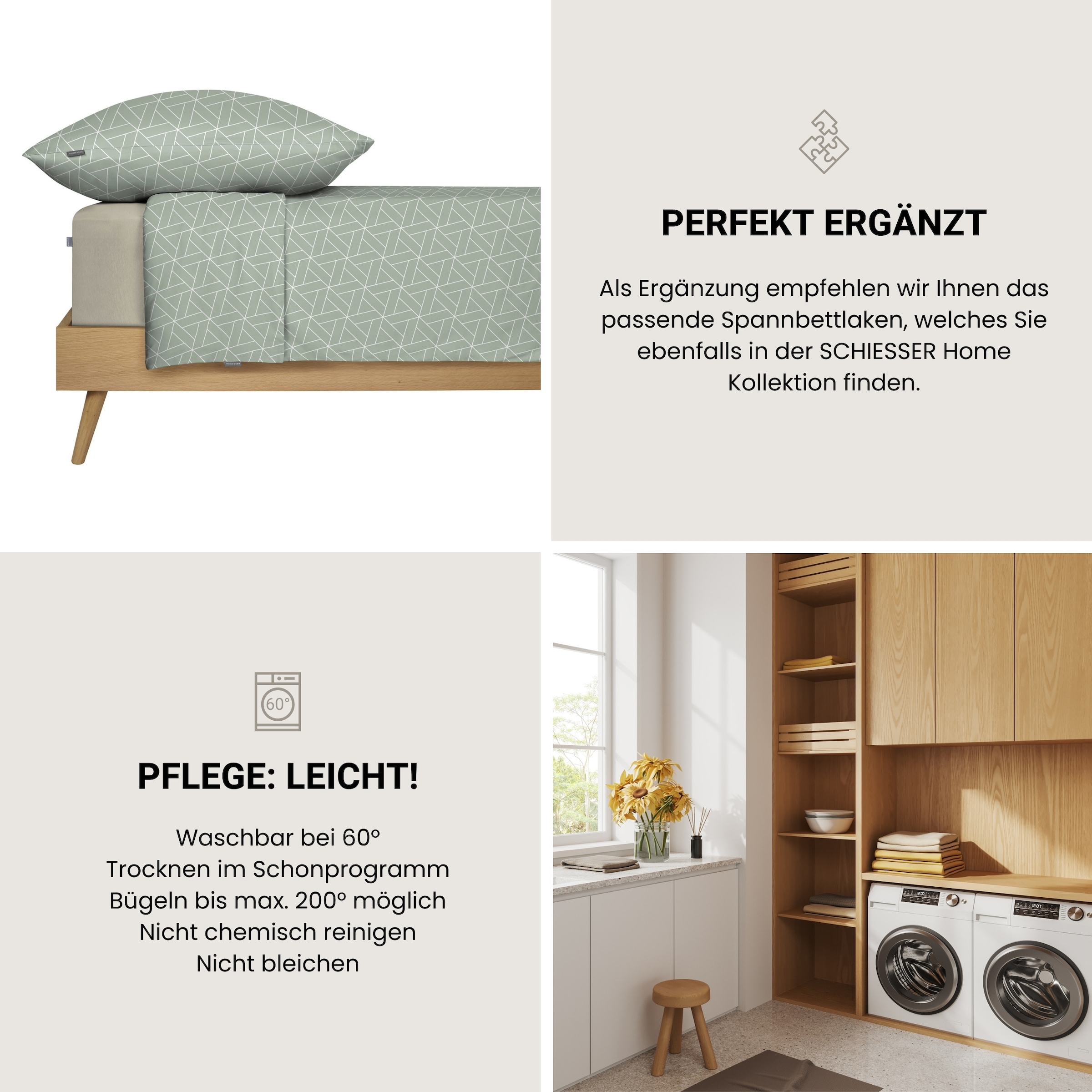 Schiesser Bettwäsche »Tris aus weicher Baumwolle mit grafischem Muster« 2 MADE IN GREEN by OEKO-TEX®