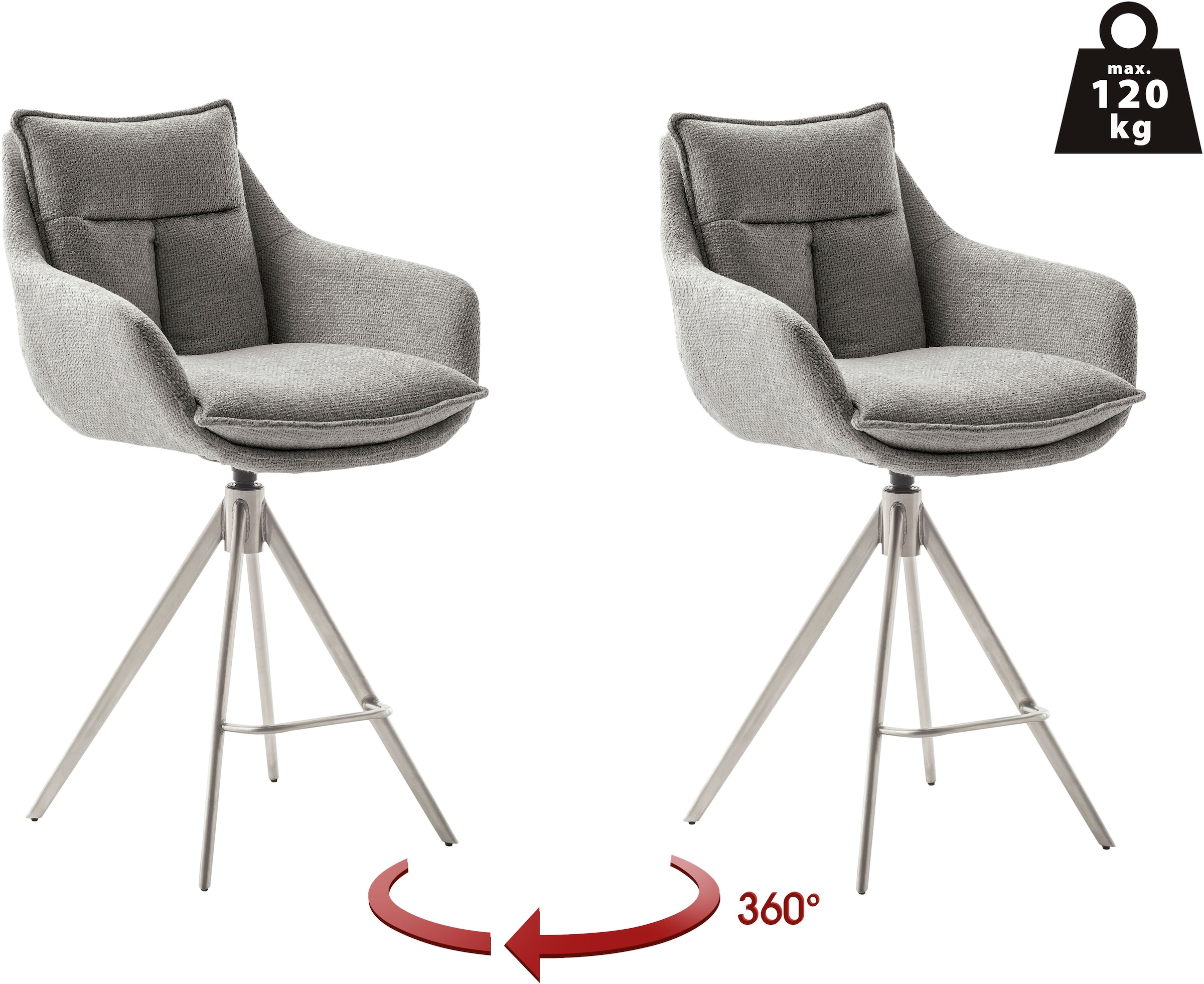 MCA furniture Bistrostuhl "Parker Tresenstuhl mit Armlehnen Tresenhocker" ( günstig online kaufen