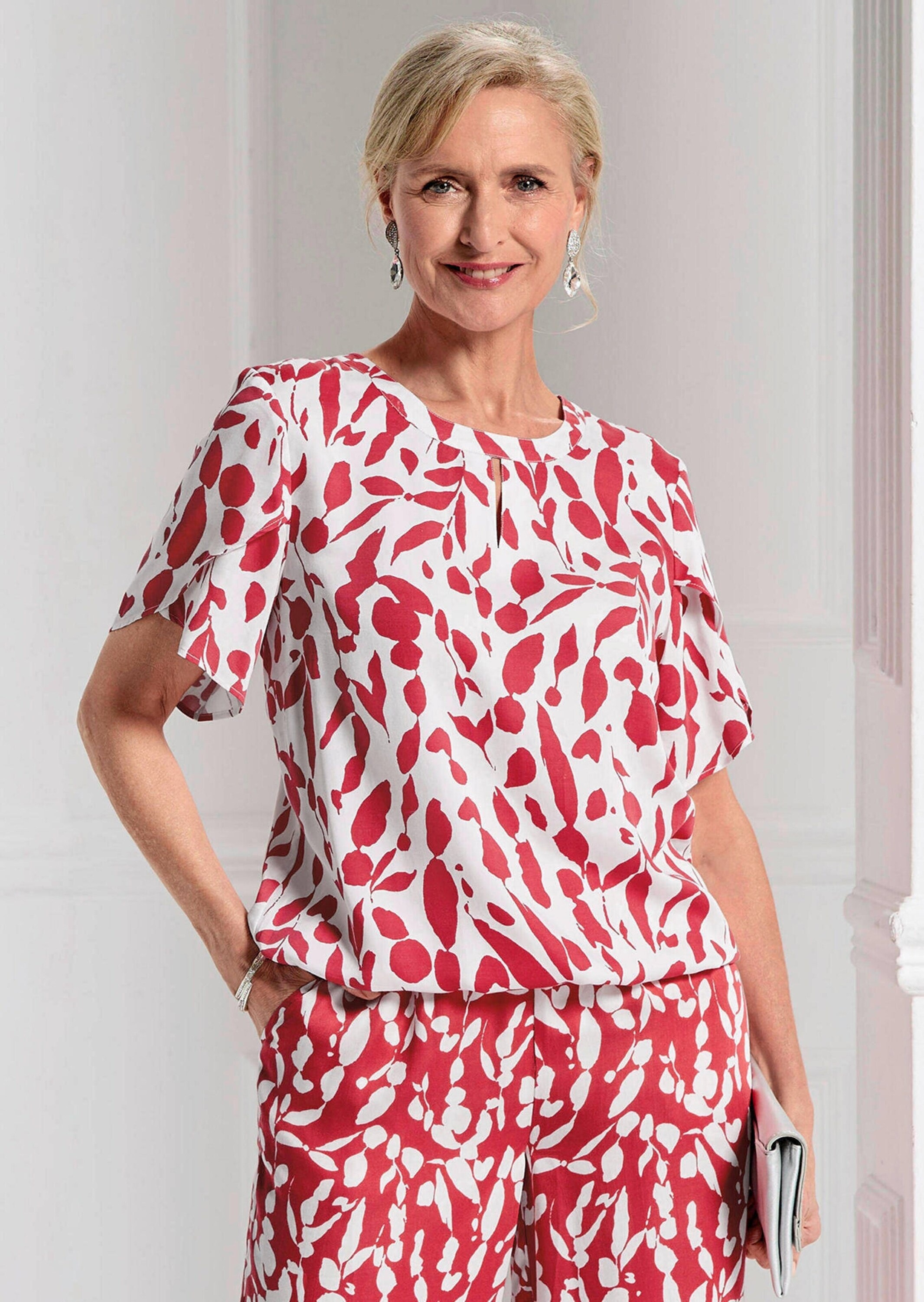 GOLDNER Satinbluse »Elegante Bluse mit Tulpenärmeln«