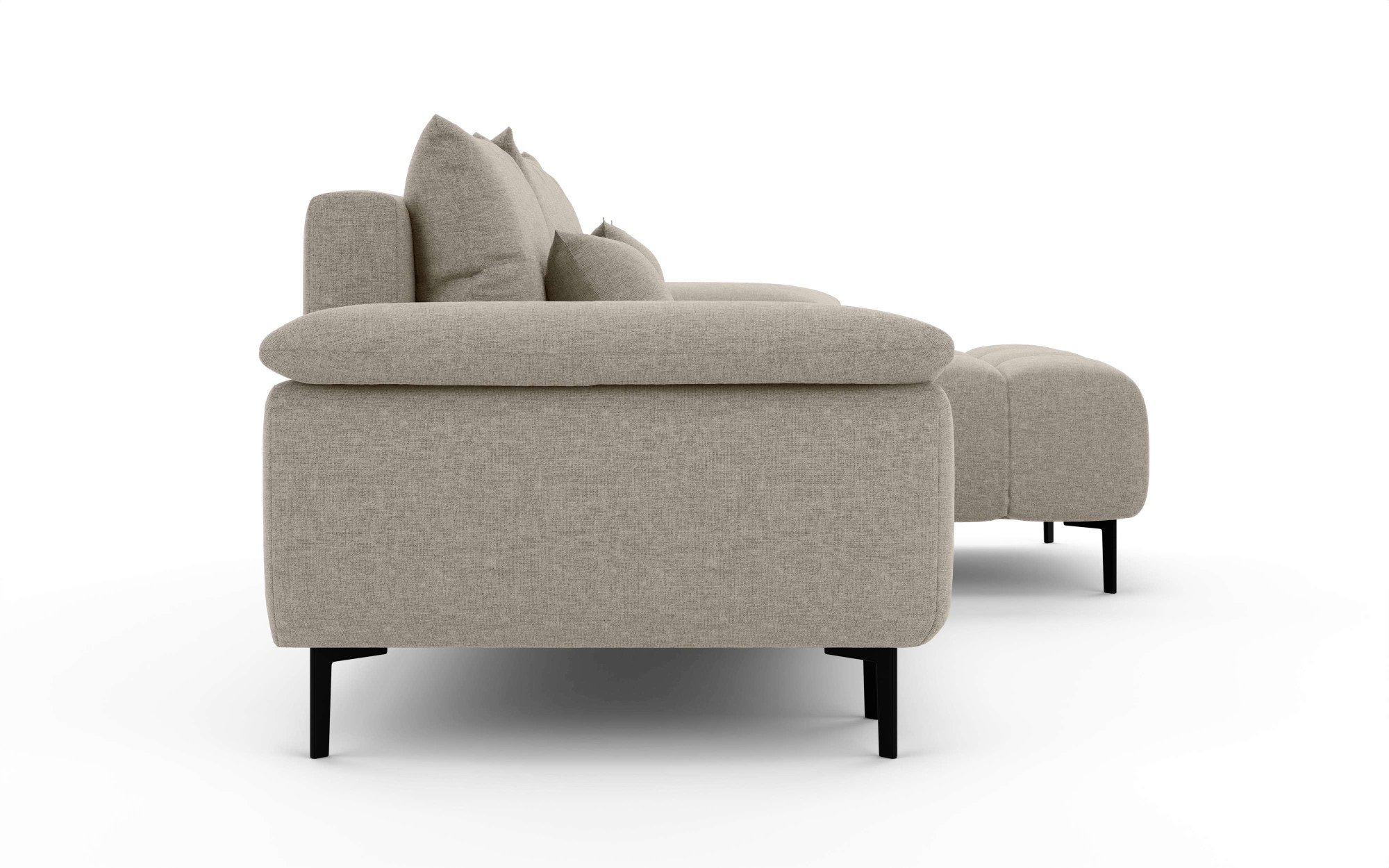 INOSIGN Ecksofa »DROMARA Schlafsofa mit Bettkasten, Maße: B/T/H 277/141/91 cm«, L-Form mit Recamiere rechts/links bestellbar, Wellenunterfederung
