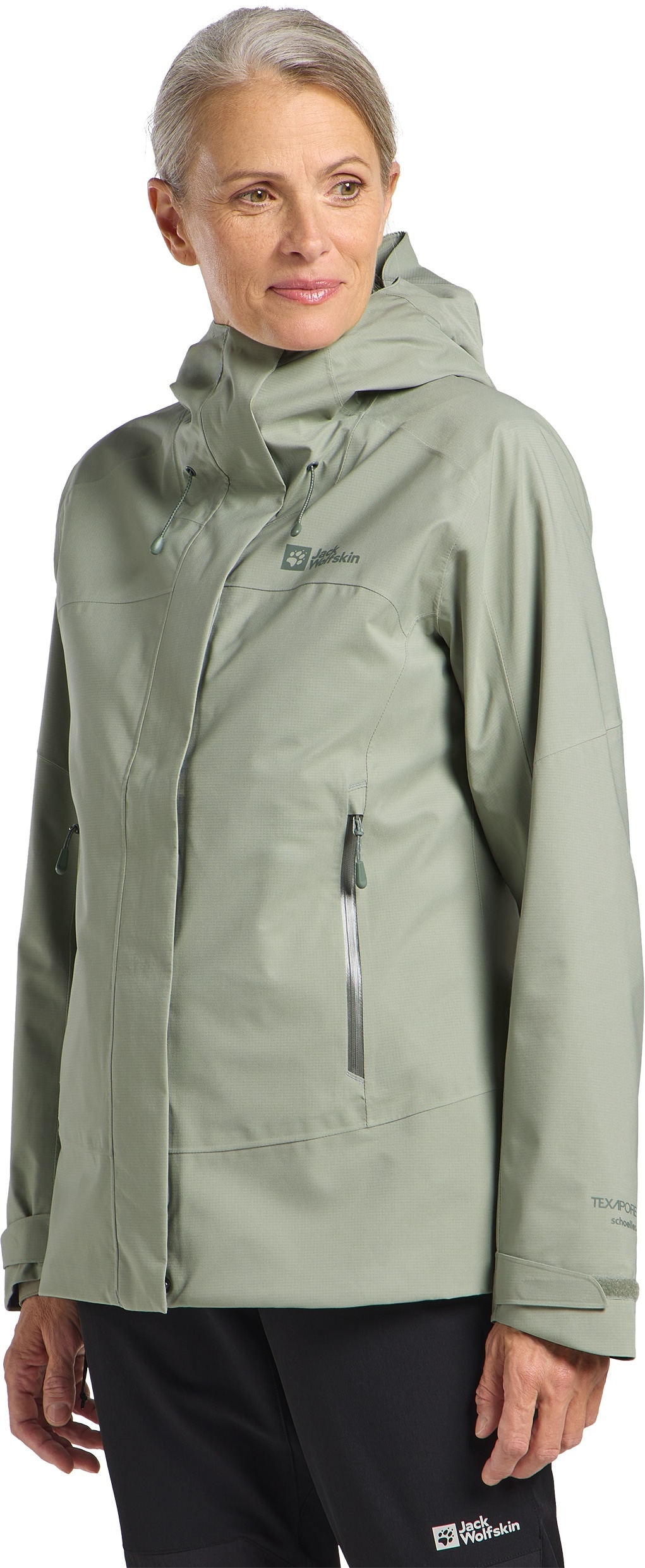 Jack Wolfskin Outdoorjacke "KAMMWEG 2L JKT W" mit Kapuze Wetterschutzjacke, wasser-und winddicht, atmungsaktiv